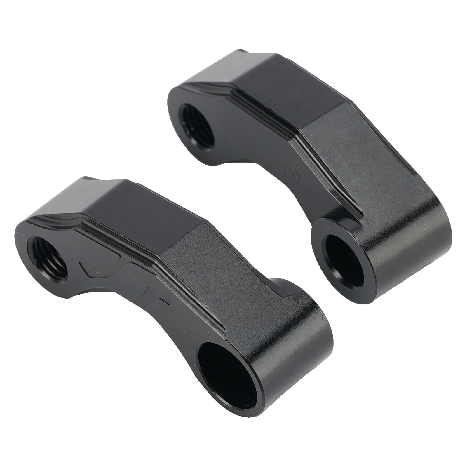 Pair Black Aluminum Mirror Extenders Risers Extension 10mm Universal Fit