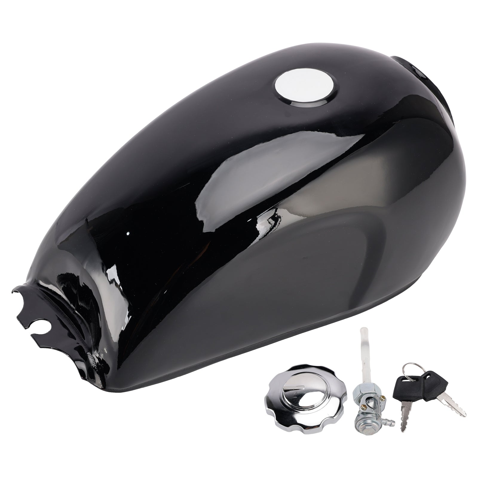Vintage Cafe Racer Fuel Gas Tank Black Motorcycle Retro Classic Scrambler