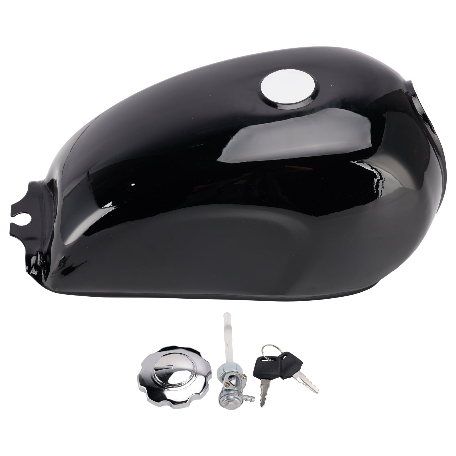 Vintage Cafe Racer Fuel Gas Tank Black Motorcycle Retro Classic Scrambler