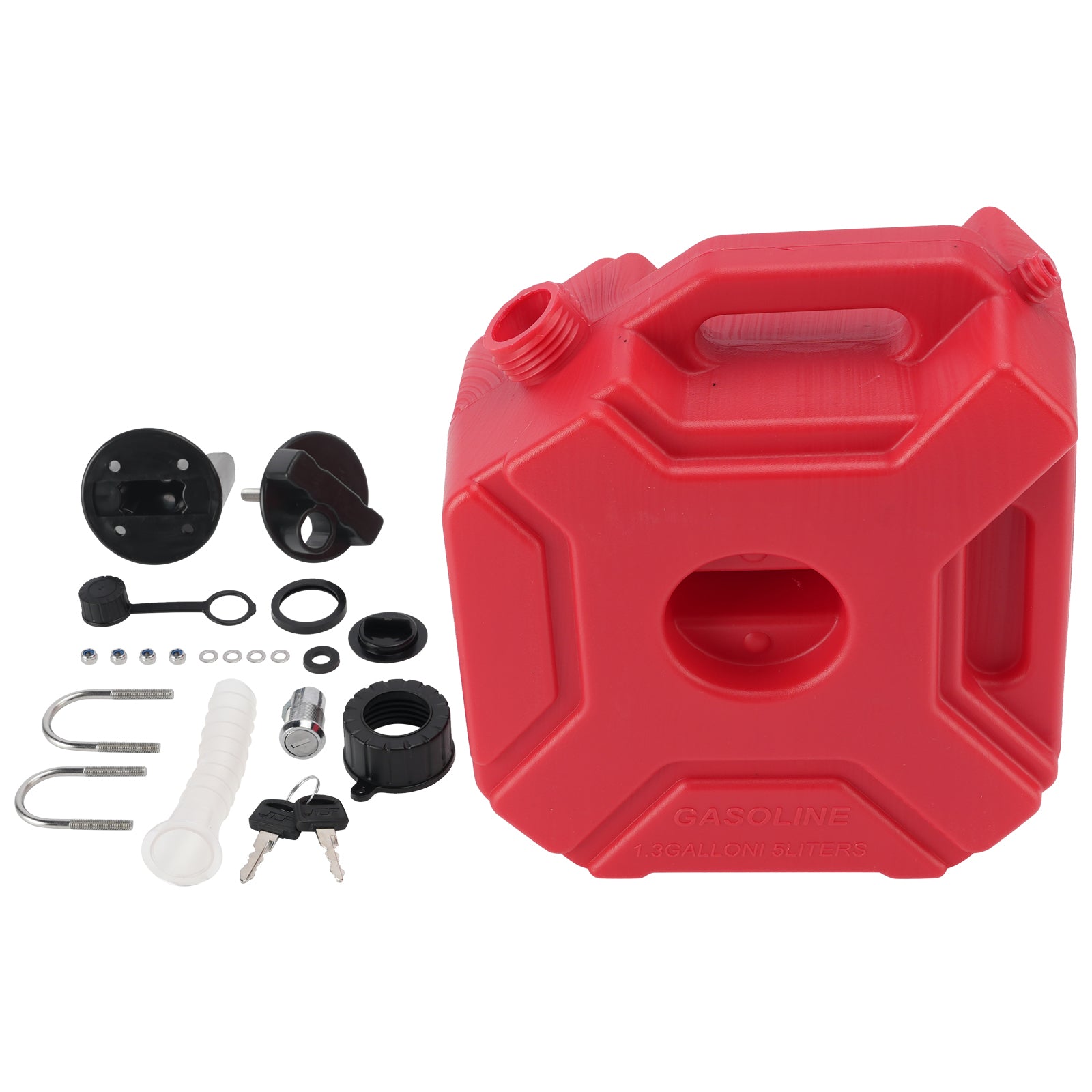 5L Oil Gas Container Anti-static Jerry Can Fuel Tank Red For Touring Adventure