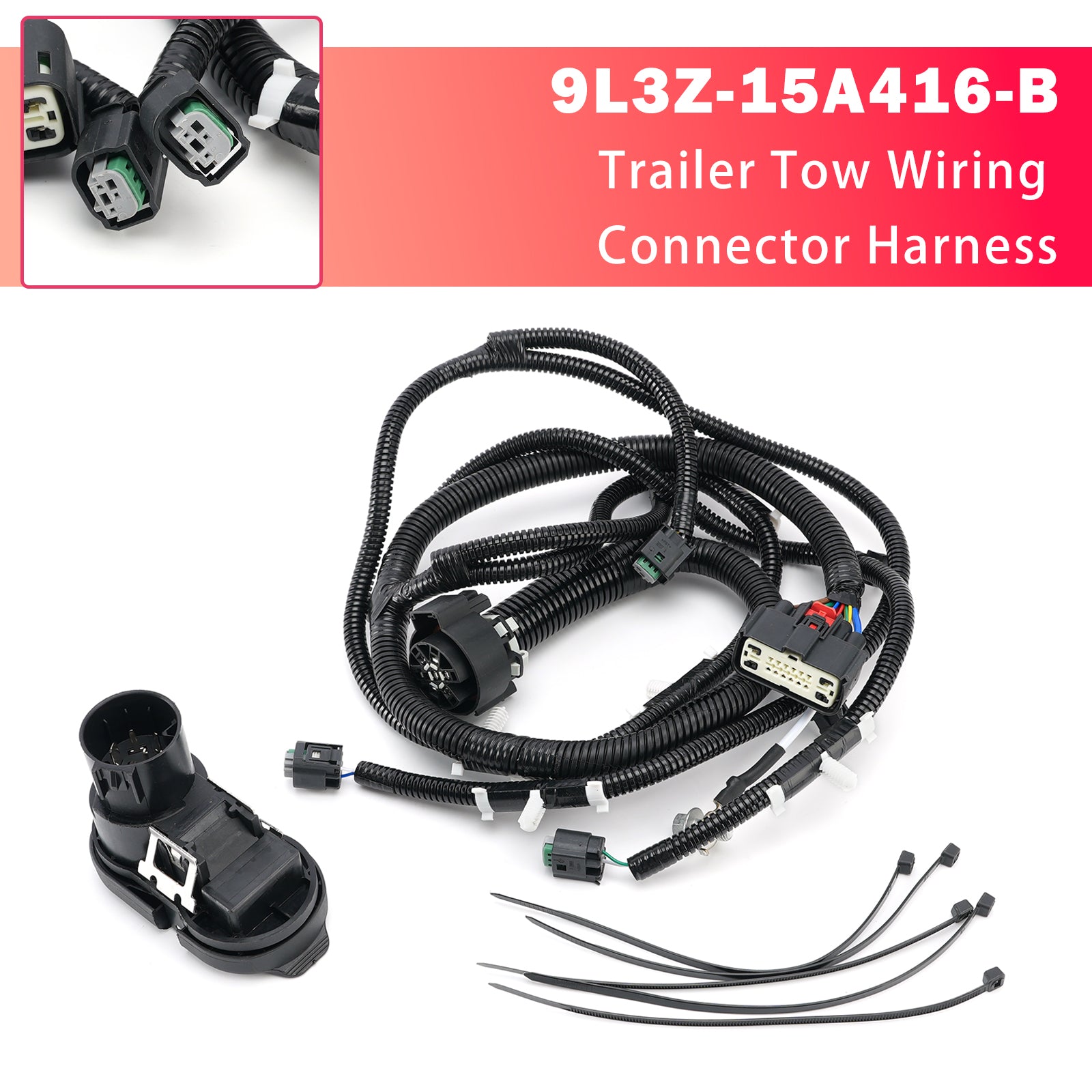 Trailer Tow Wiring Connector Harness for Ford F-150 2009-2014 9L3Z-15A416-B