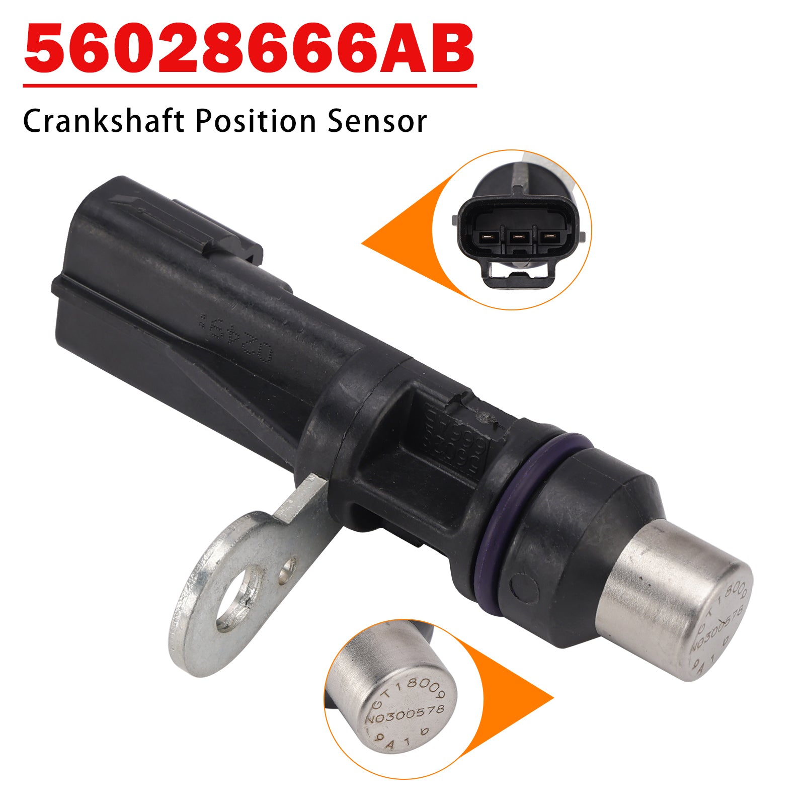 Crankshaft Position Sensor 56028666AB for Dodge Ram 1500 2002-2004 V8 4.7L