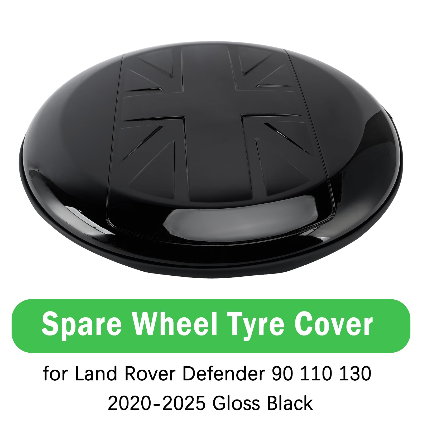Spare Wheel Tyre Cover for Land Rover Defender 90 110 130 2020-2025 Gloss Black