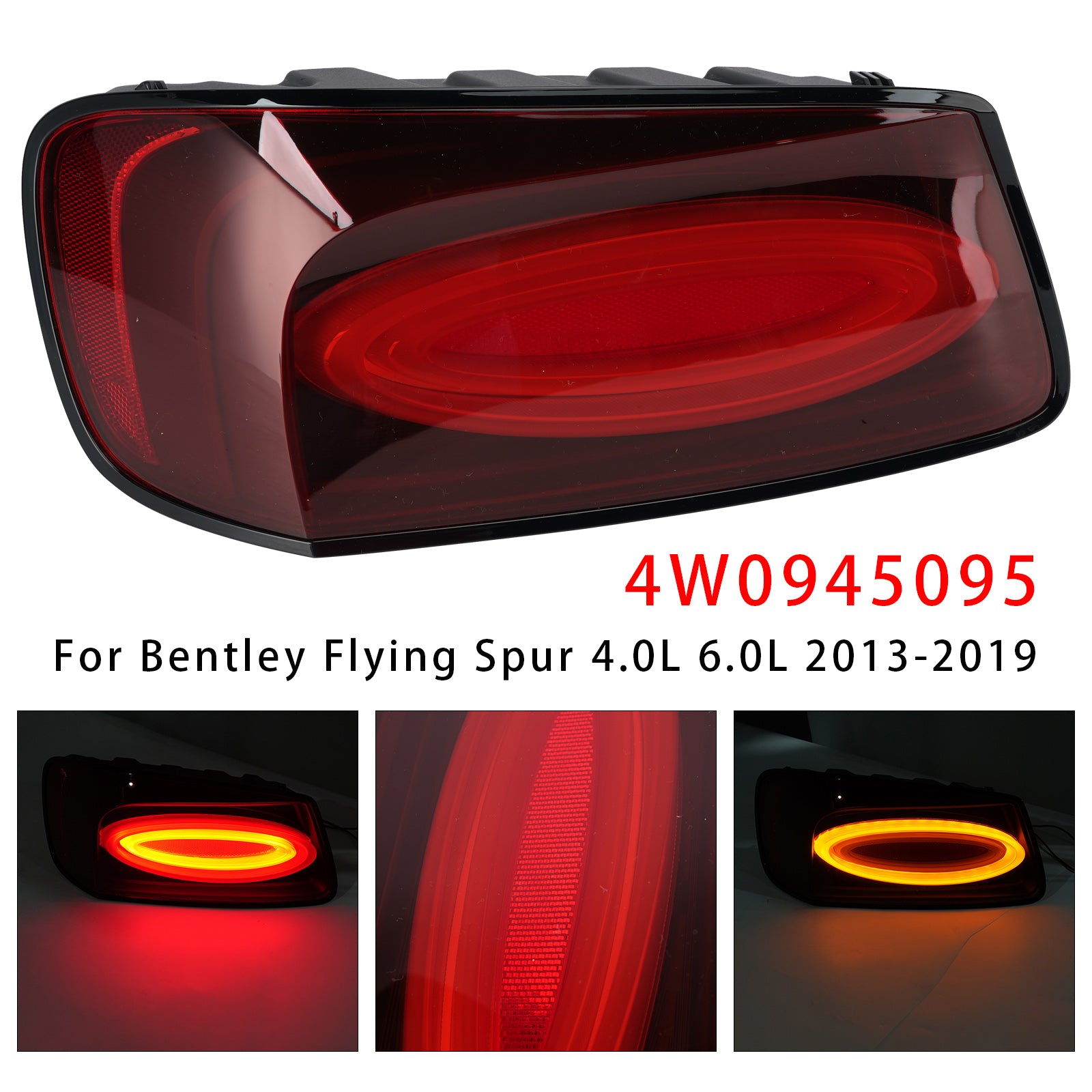 Left Tail Light 4W0945095 For Bentley Flying Spur 4.0L 6.0L 2013-2019 Black
