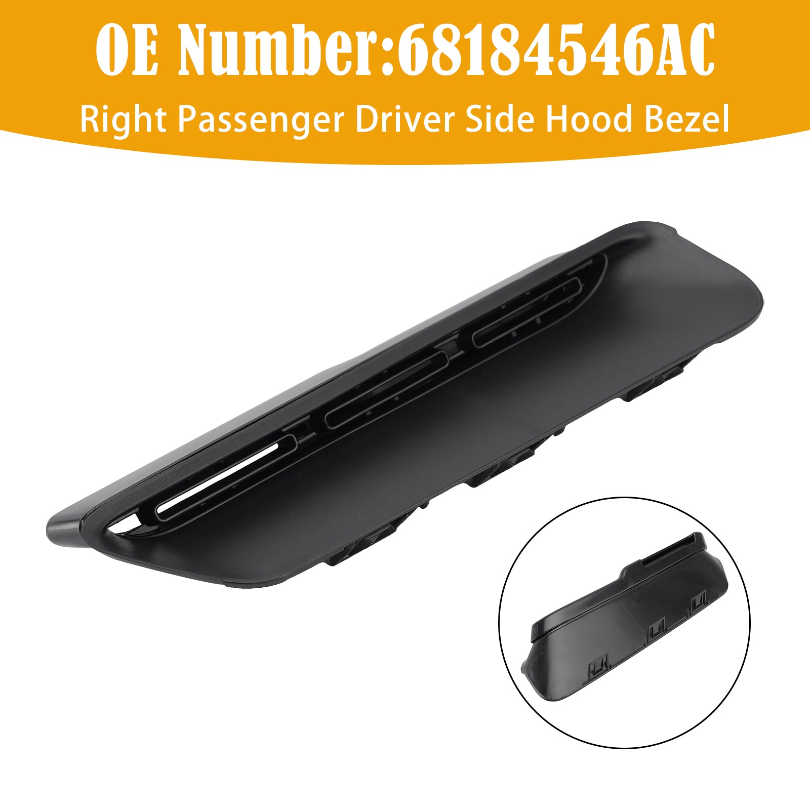 Right Passenger Side Hood Bezel 68184546AC For Dodge Challenger 2015-2023