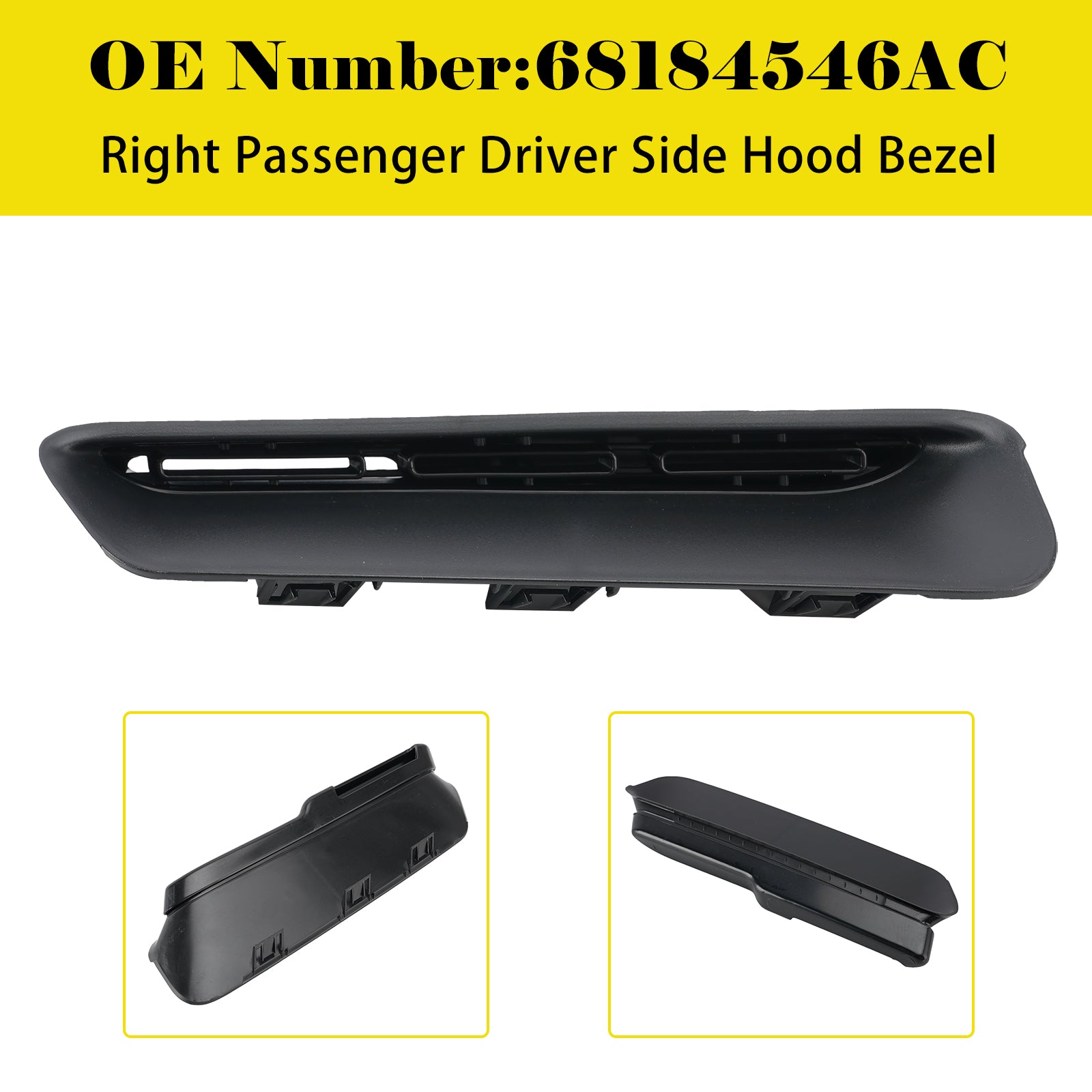 Right Passenger Side Hood Bezel 68184546AC For Dodge Challenger 2015-2023