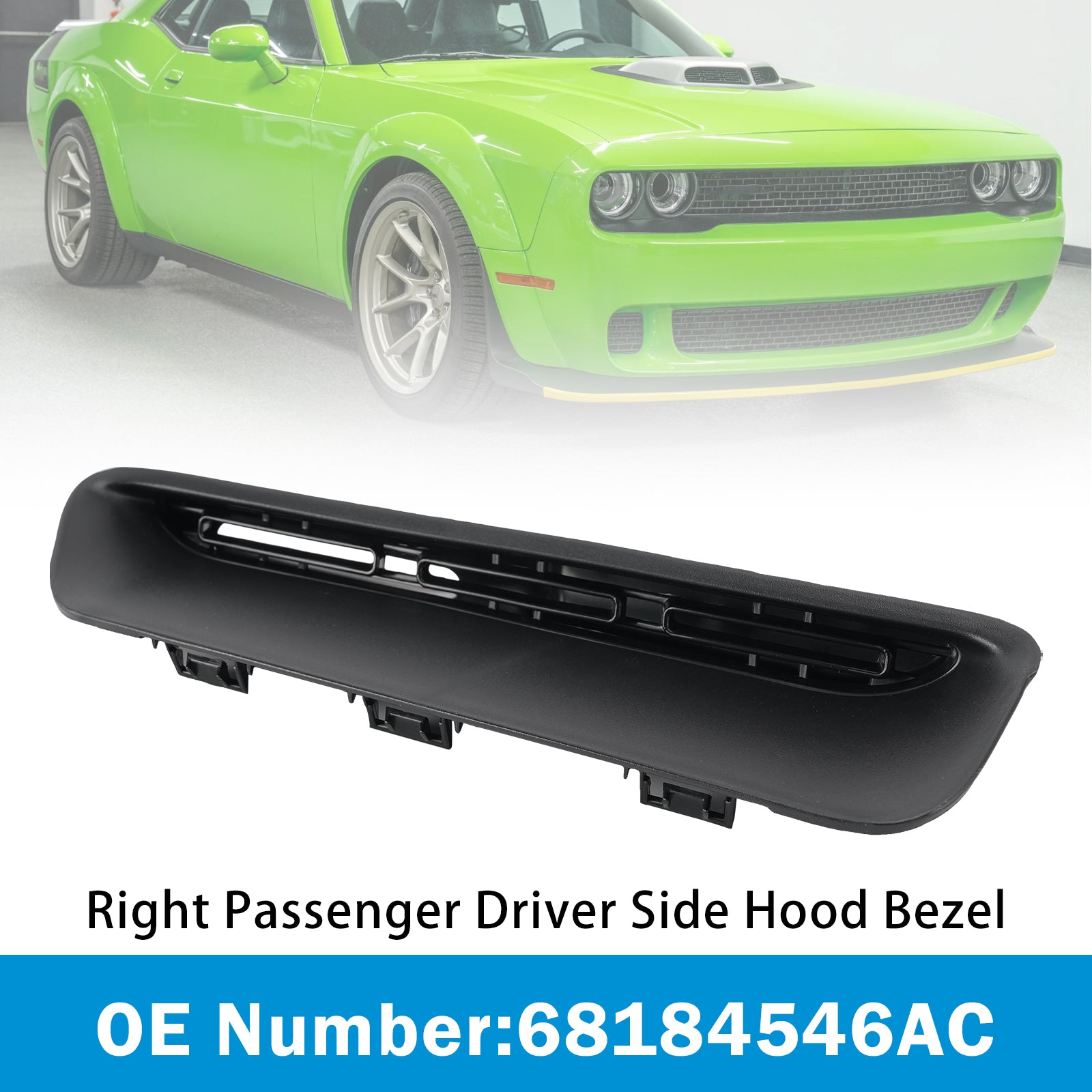 Right Passenger Side Hood Bezel 68184546AC For Dodge Challenger 2015-2023