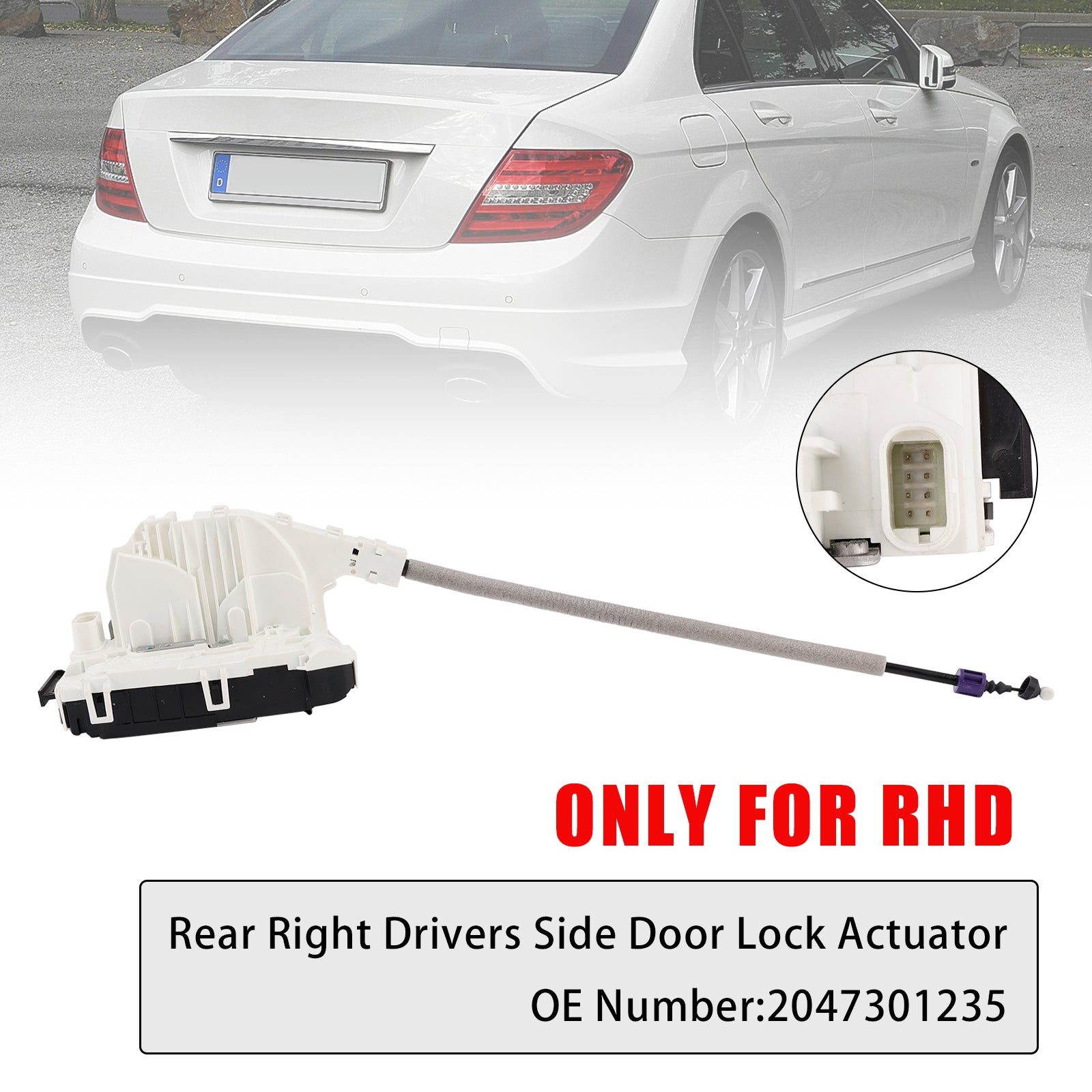 Rear Right Drivers Side Door Lock Actuator 2047301235 For Benz W204 2007-2011