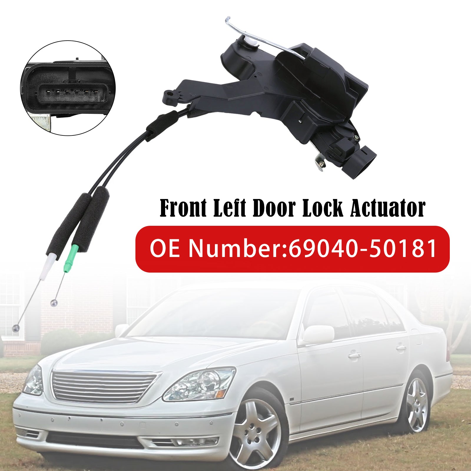 Front Left Door Lock Actuator 69040-50181 for Lexus LS430 2001-2006 Sedan 4-Door