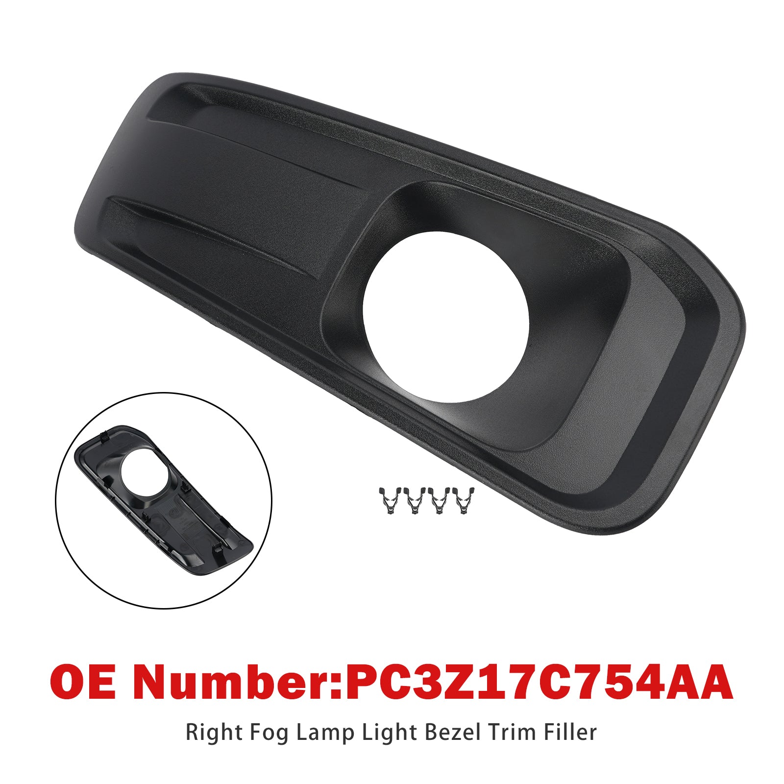 Right Fog Lamp Light Bezel PC3Z17C754AA For Ford F250/350/450/550 2023-2025