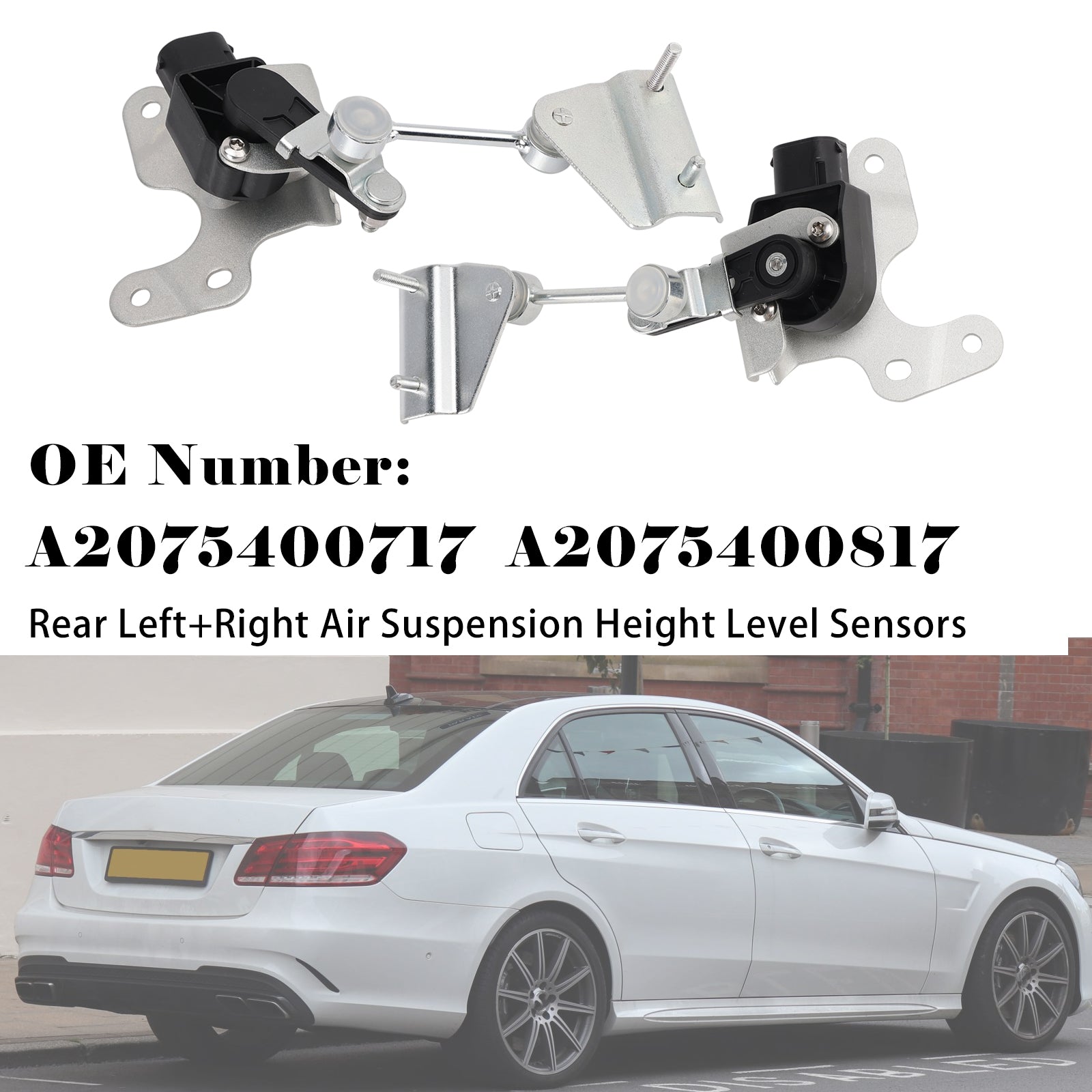 Rear Left+Right Air Suspension Height Level Sensors For Mercedes W212 S212 A207 C207
