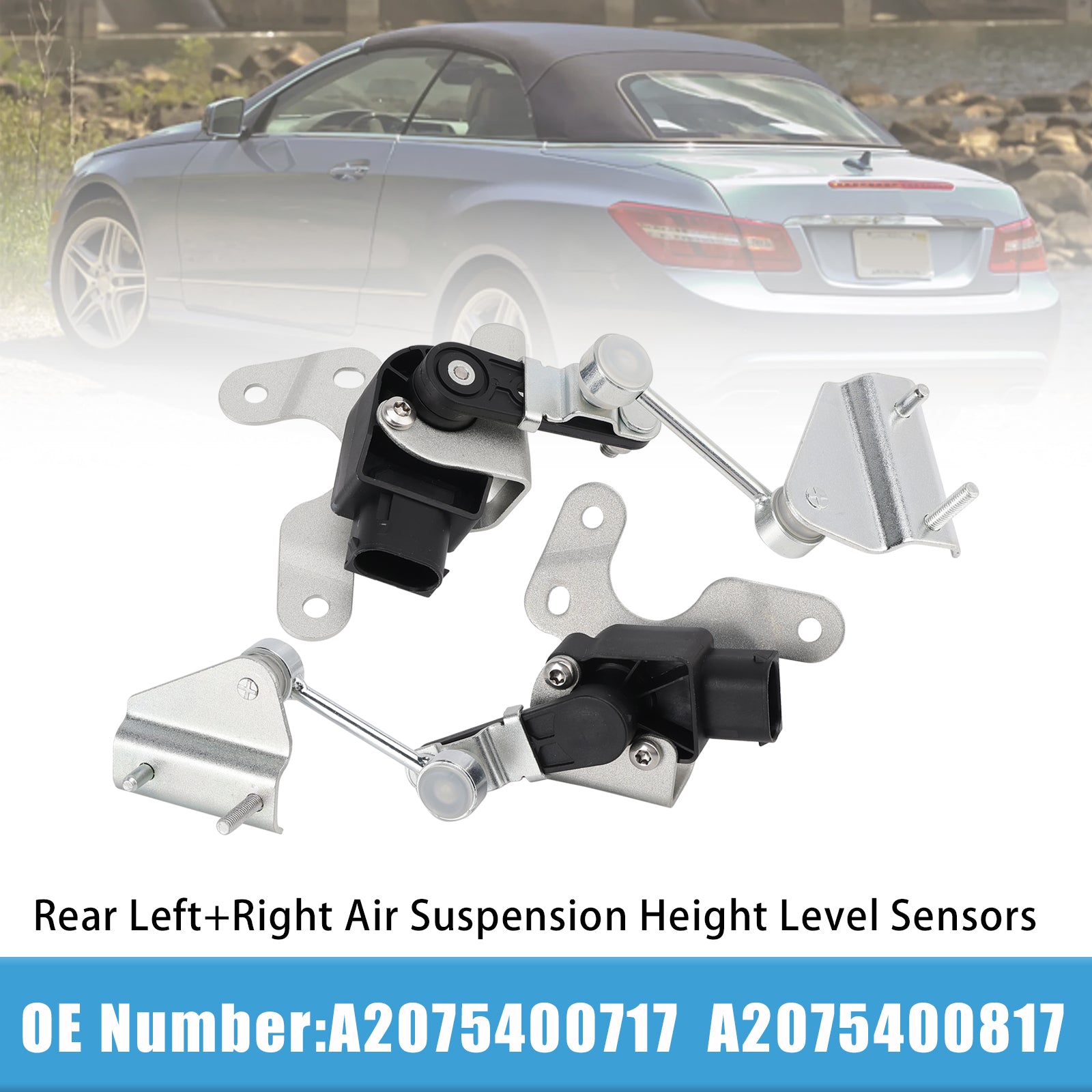 Rear Left+Right Air Suspension Height Level Sensors For Mercedes W212 S212 A207 C207