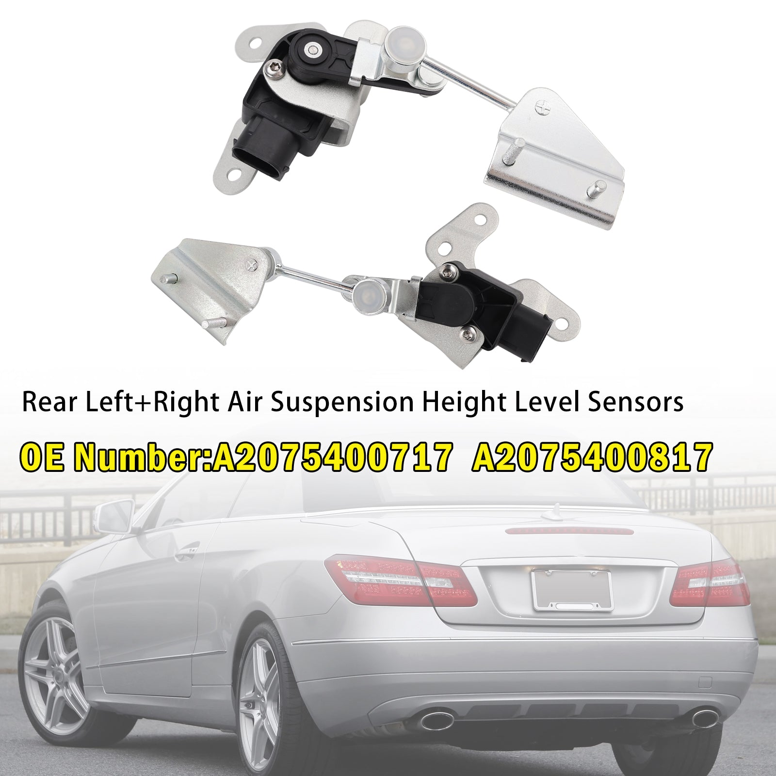 Rear Left+Right Air Suspension Height Level Sensors For Mercedes W212 S212 A207 C207