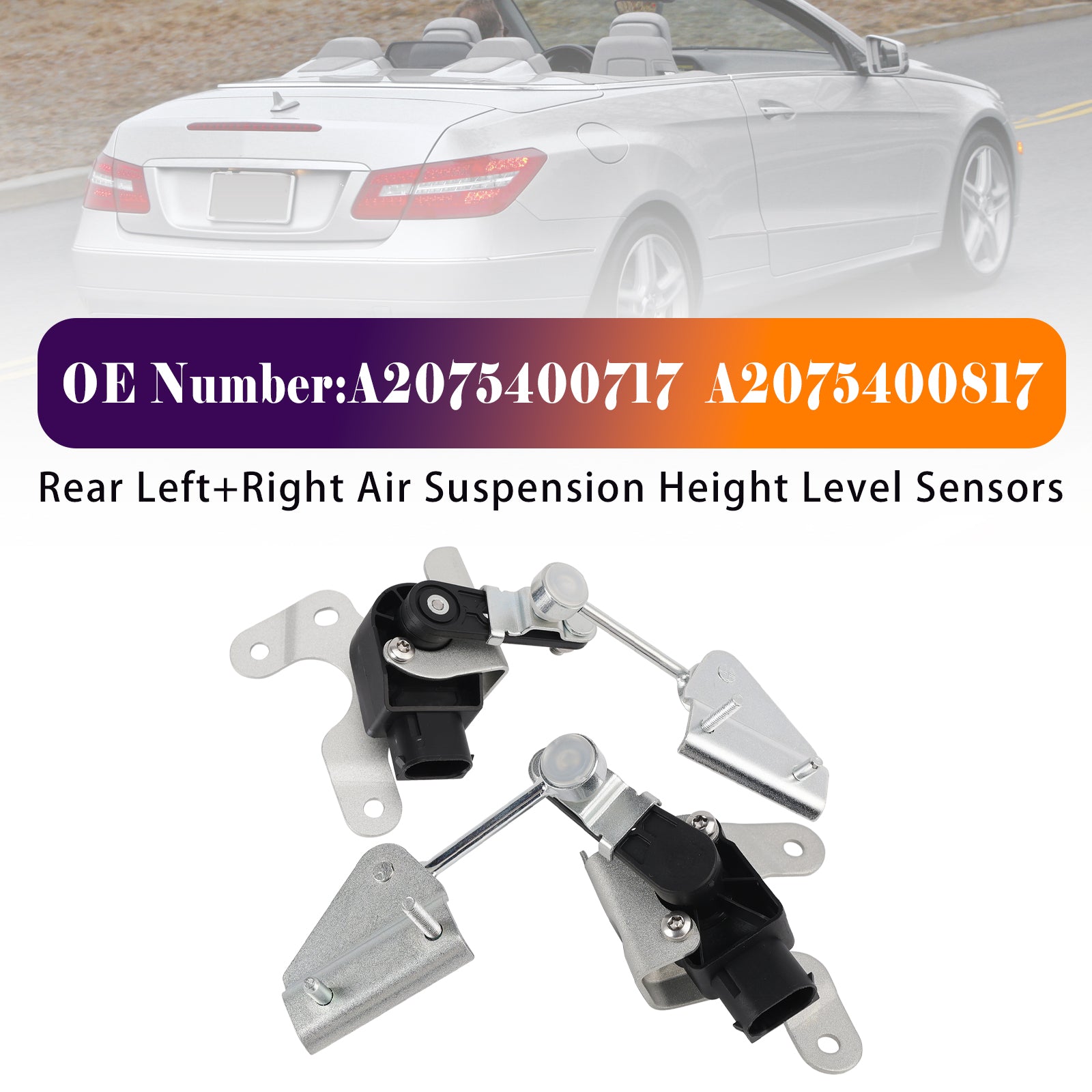 Rear Left+Right Air Suspension Height Level Sensors For Mercedes W212 S212 A207 C207