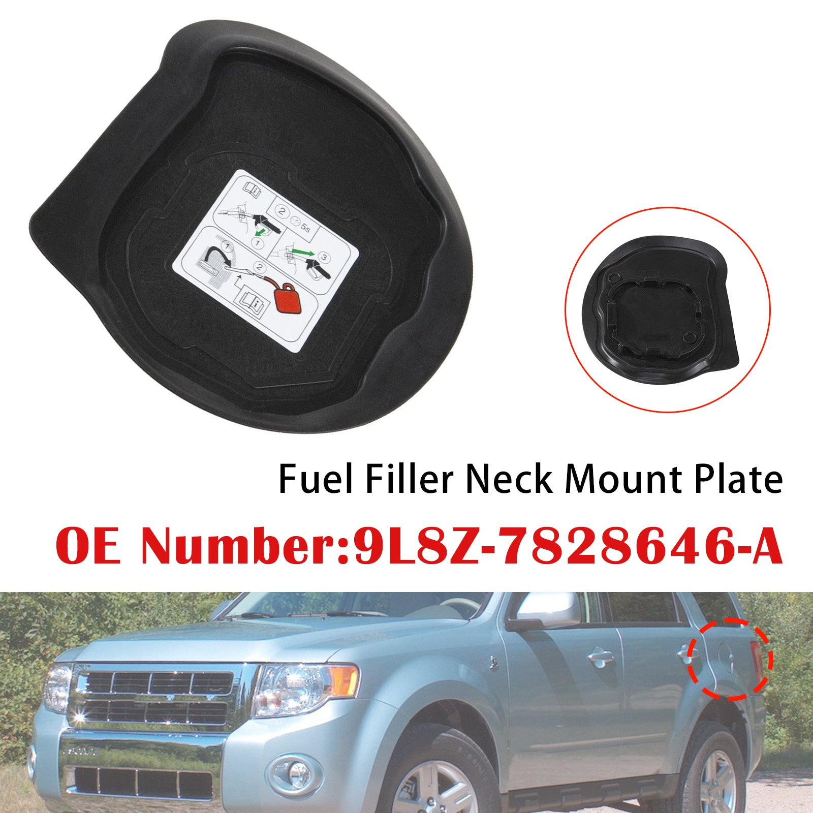 Fuel Filler Neck Mount Plate 9L8Z-7828646-A For Ford Escape 2008-2012