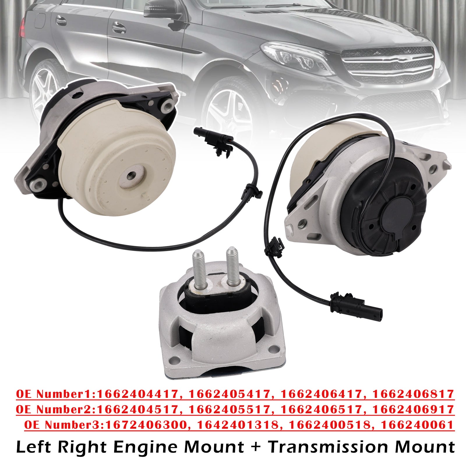 3x Left & Right Transmission + Engine Mounts For Benz W166 GL350 ML350