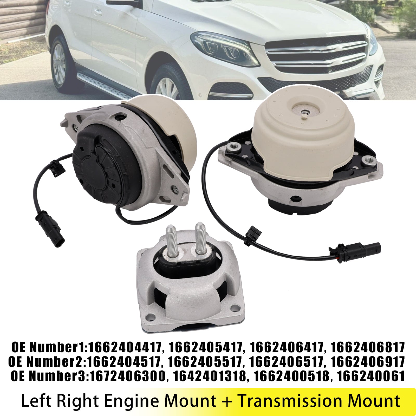 3x Left & Right Transmission + Engine Mounts For Benz W166 GL350 ML350