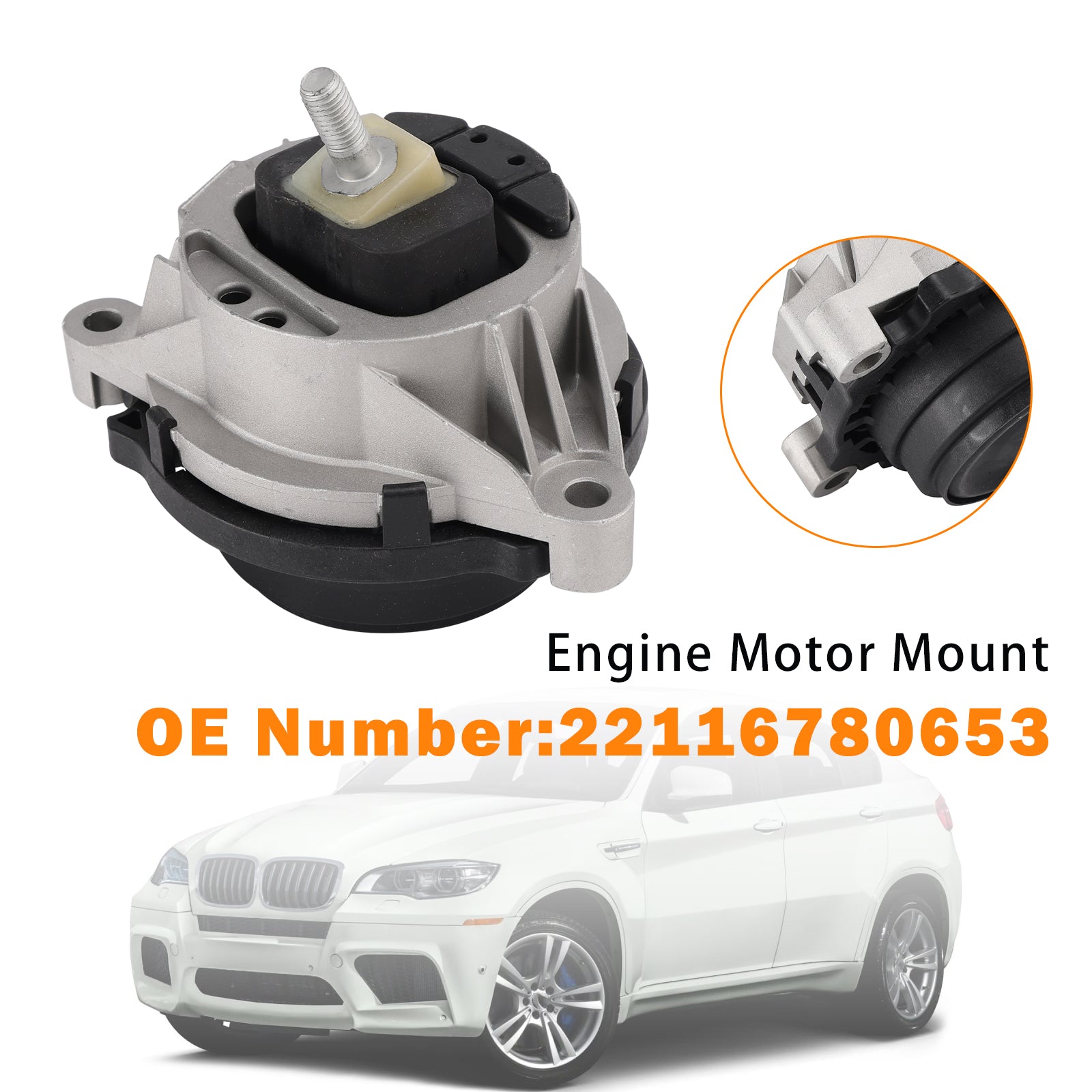 Engine Motor Mount 22116780653 For BMW E70 E71 X5 X6 N63B44A N63B44B