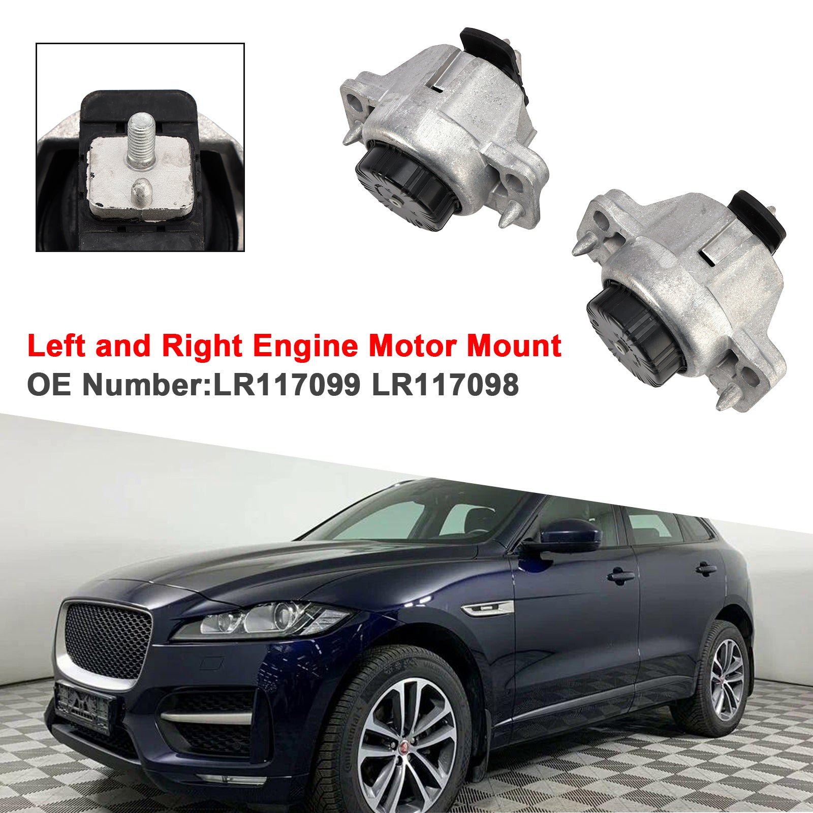 Left and Right Engine Motor Mount LR117099 LR117098 For Range Rover Velar 2.0 Turbo