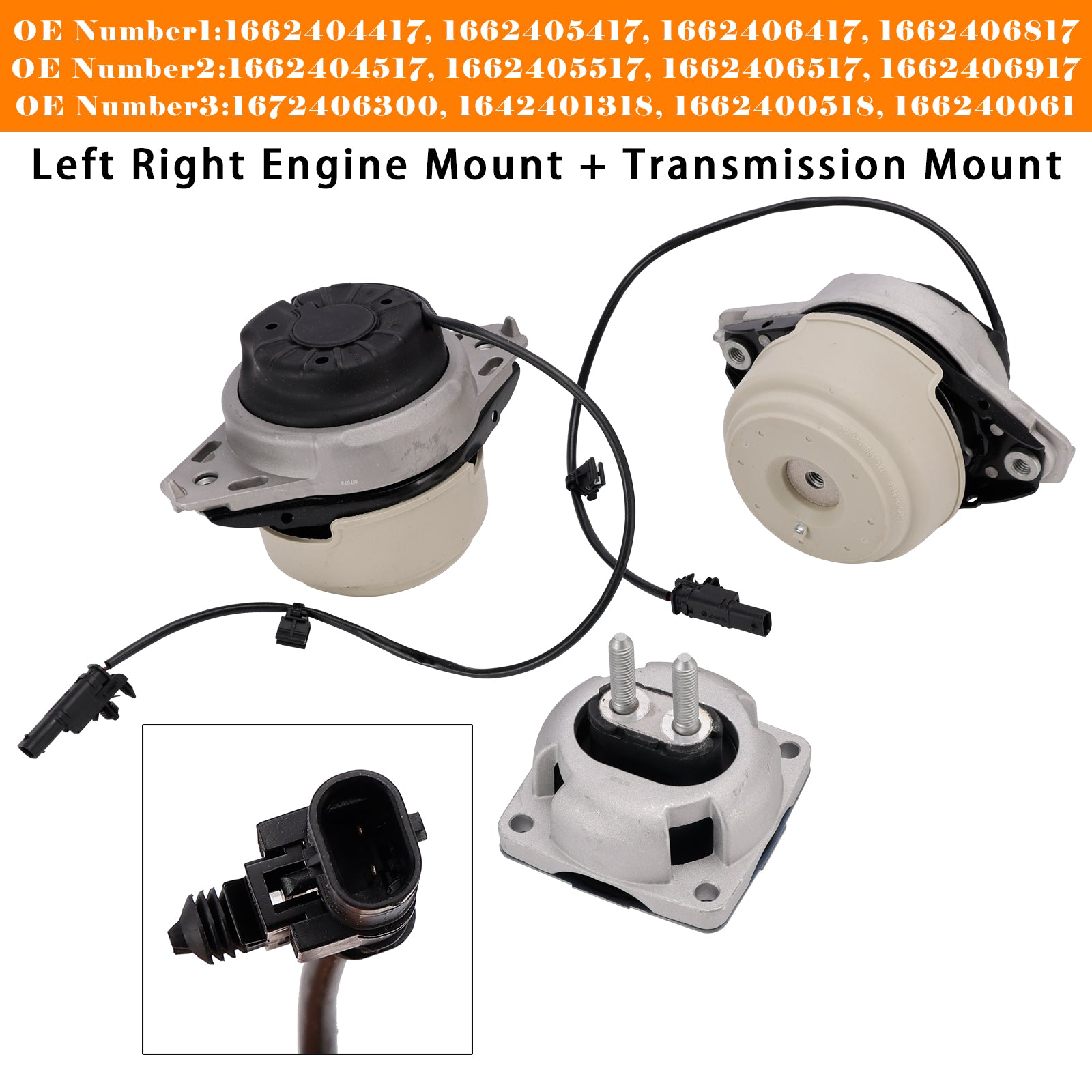 3x Left & Right Transmission + Engine Mounts For Benz W166 GL350 ML350