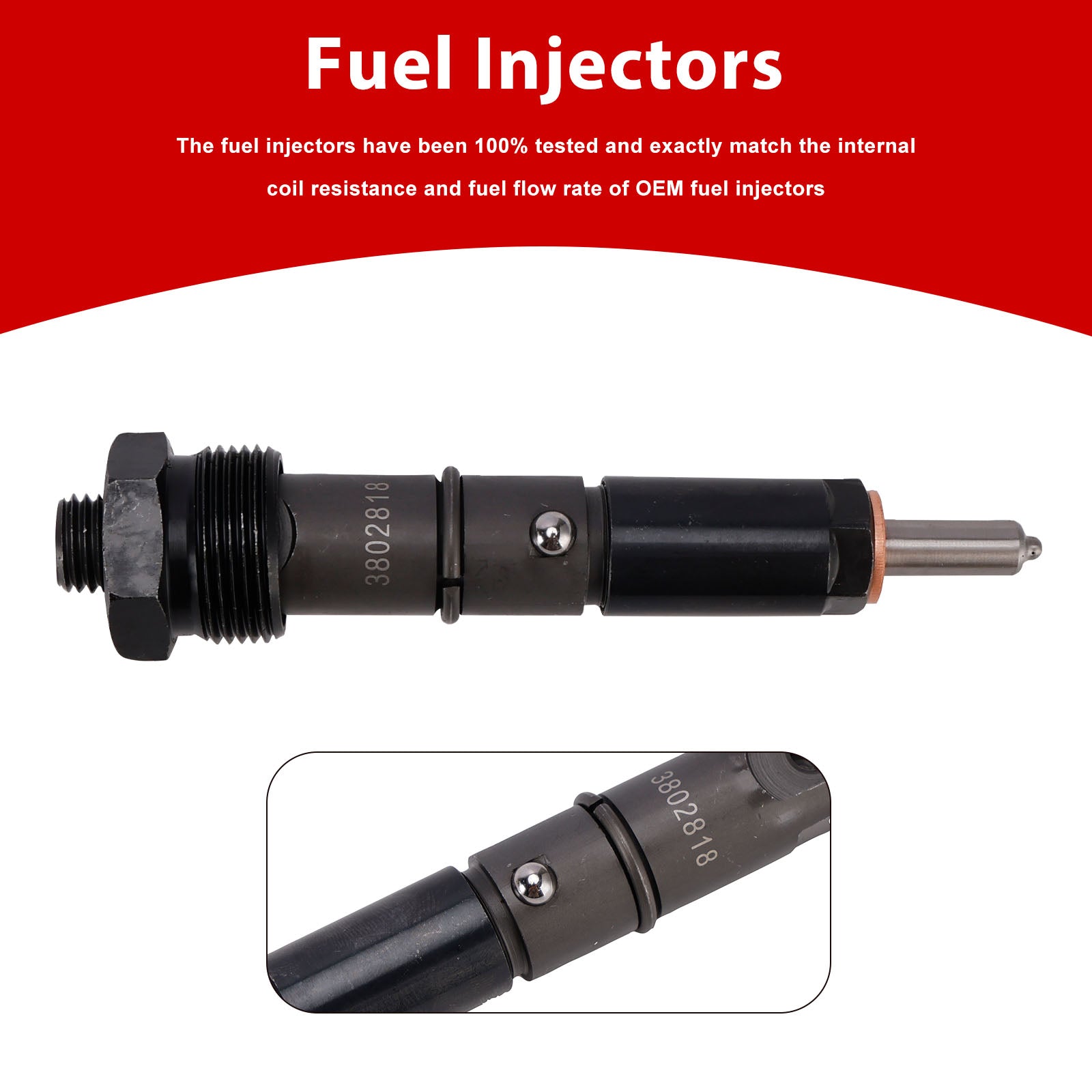 3802818 Fuel Injectors 3802748RX 4089270RX For Cummins Marine 6BTA 5.9L