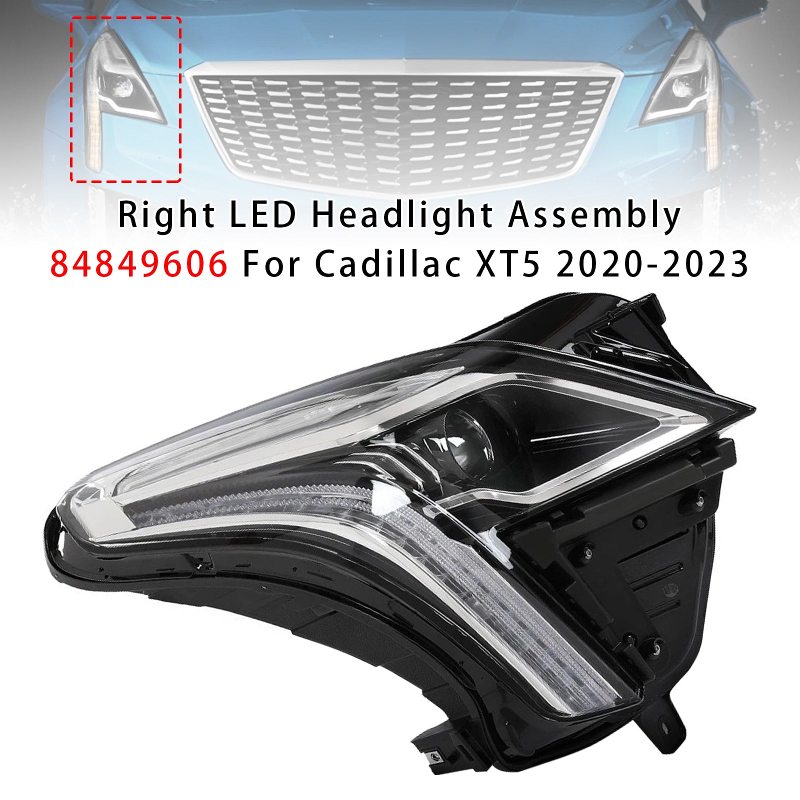 Right LED Headlight Assembly 84849606 For Cadillac XT5 2020-2023