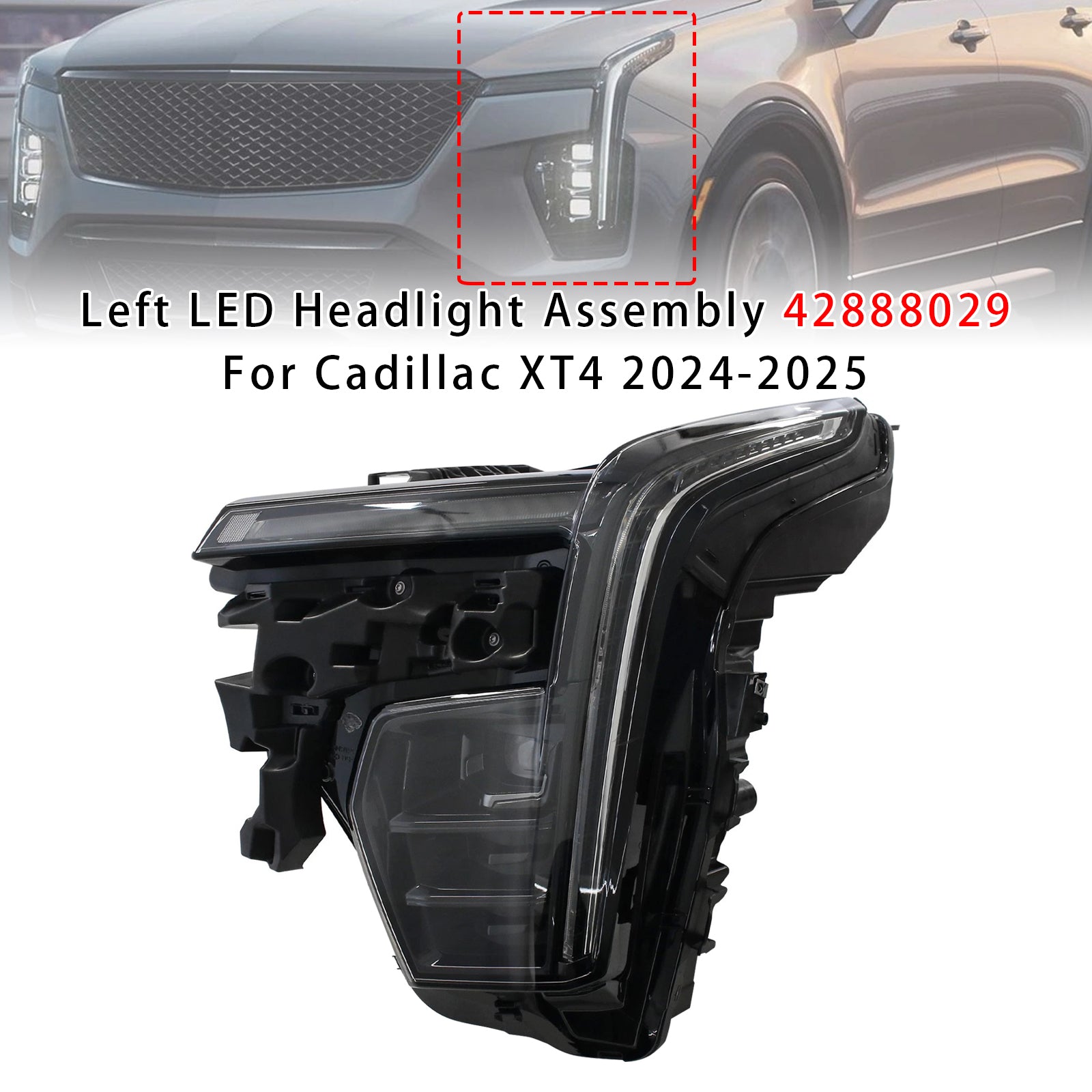 Left LED Headlight Assembly 42888029 For Cadillac XT4 2024-2025