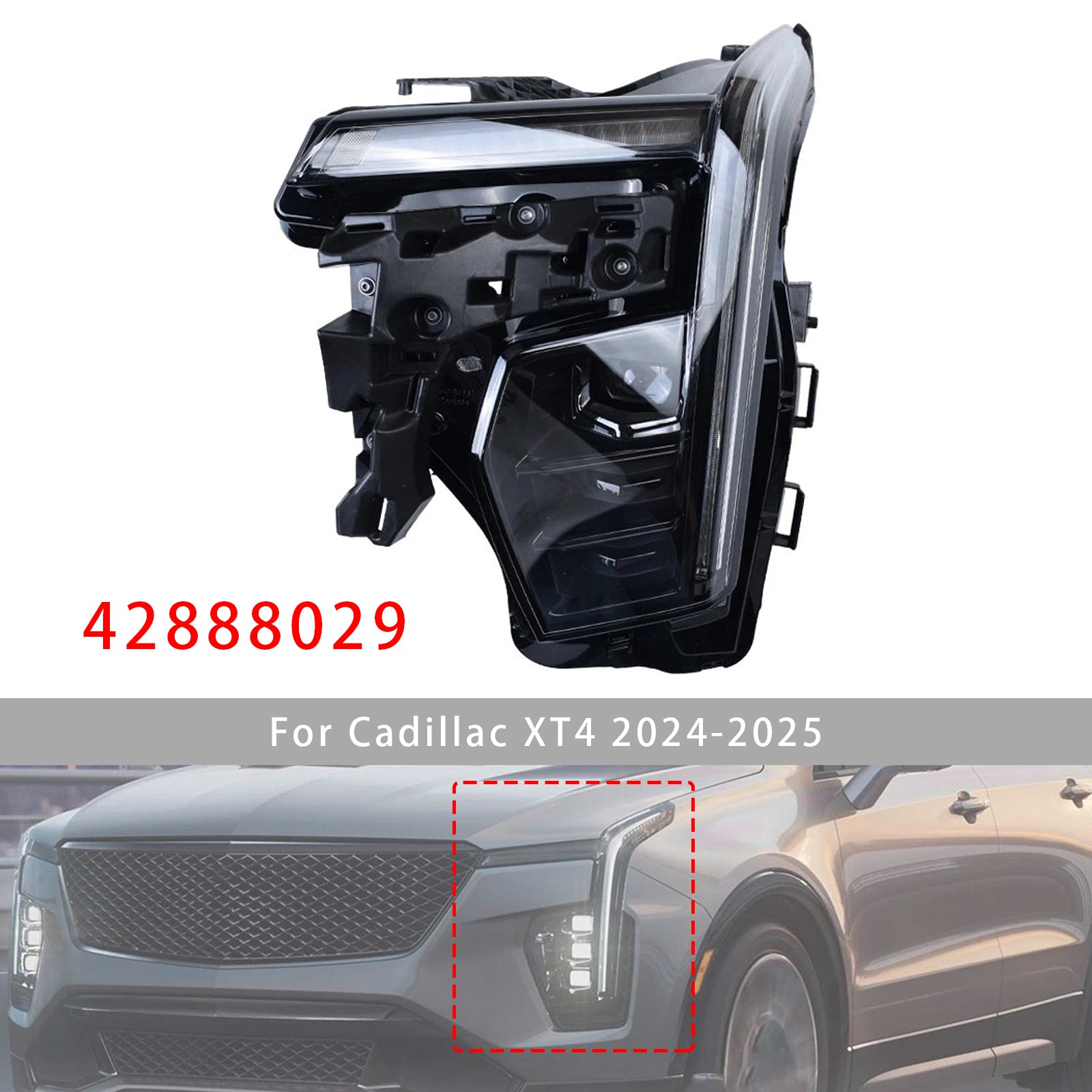 Left LED Headlight Assembly 42888029 For Cadillac XT4 2024-2025