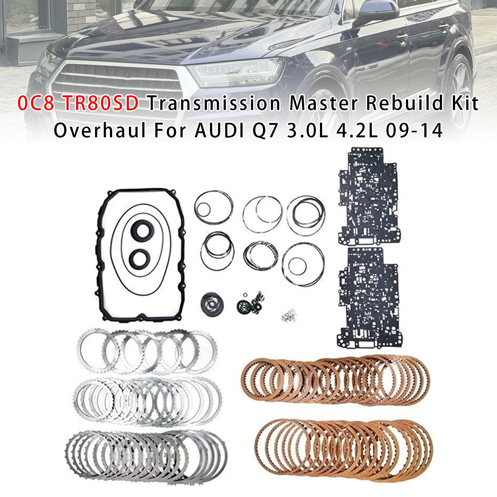 0C8 TR80SD Transmission Master Rebuild Kit Overhaul For AUDI Q7 3.0L 4.2L 09-14