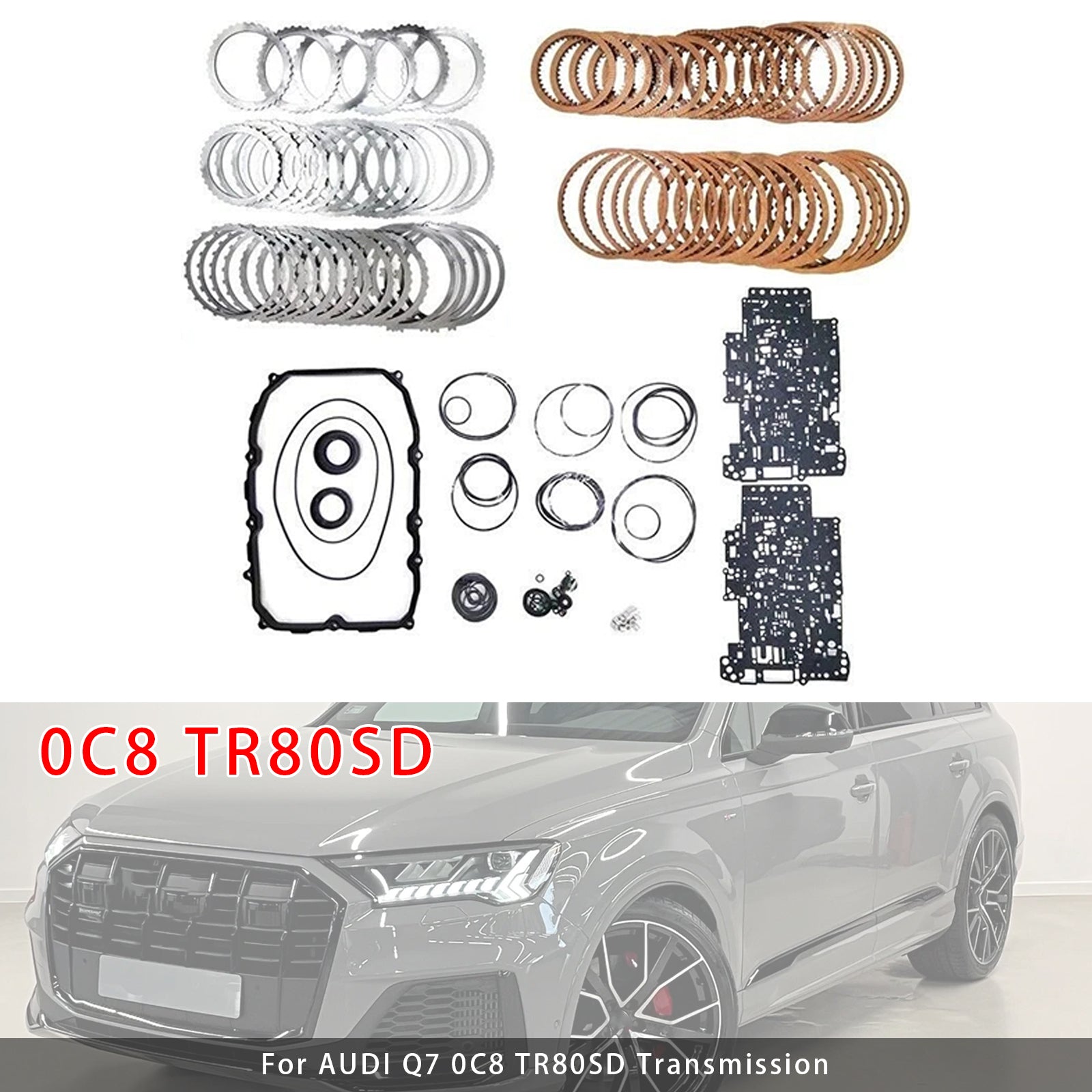 0C8 TR80SD Transmission Master Rebuild Kit Overhaul For AUDI Q7 3.0L 4.2L 09-14