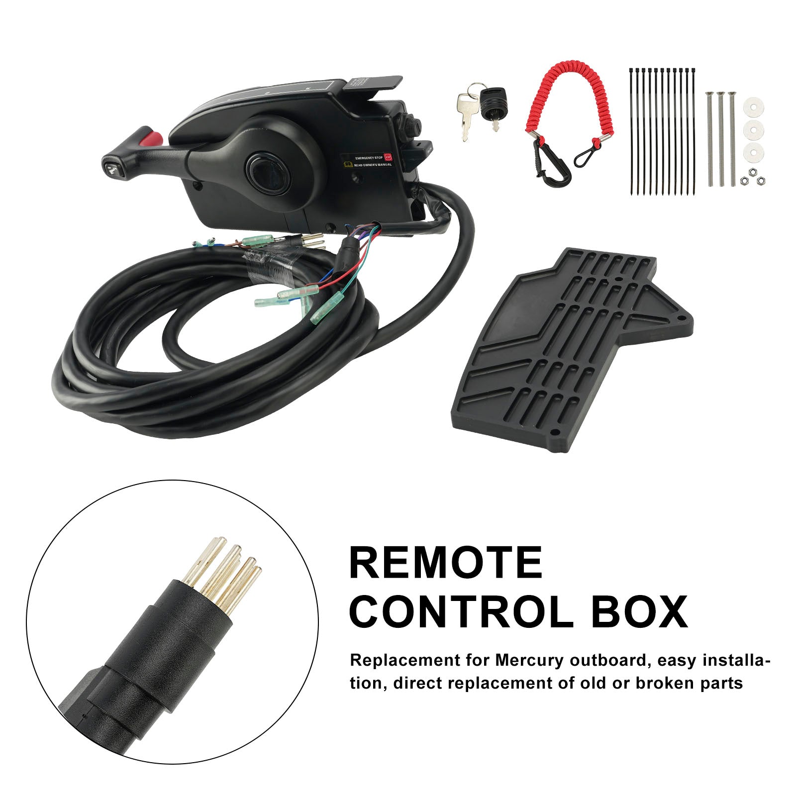 Remote Control Box 881170A15 for Mercury Outboard Side Mount Trim Tilt 8 Pin