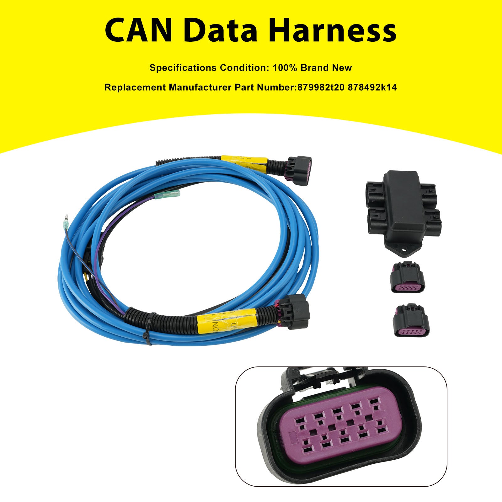 CAN Data Harness for Mercury Marine SmartCraft J Box 879982t20 878492k14