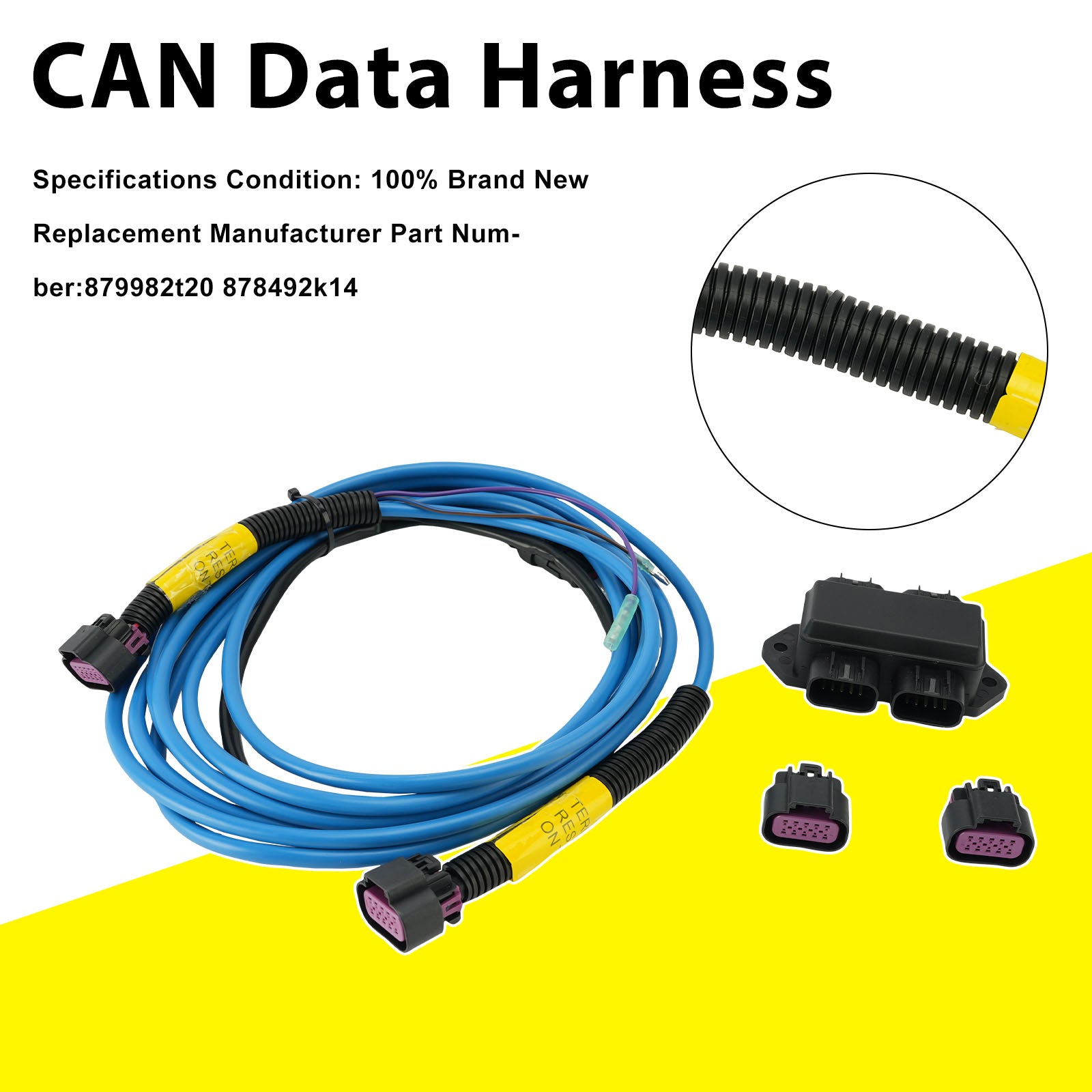 CAN Data Harness for Mercury Marine SmartCraft J Box 879982t20 878492k14