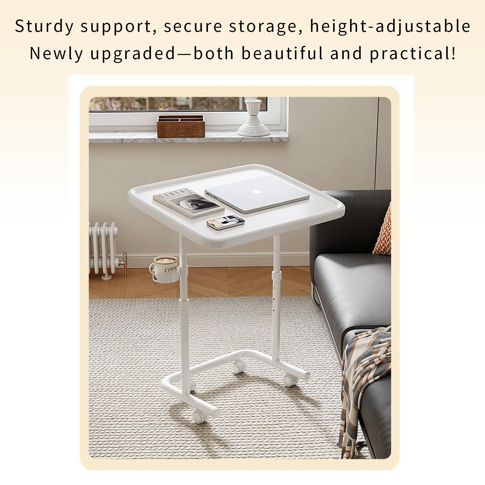 Laptop Desk Foldable Computer Table Liftable Study Home Bedroom Storage Table