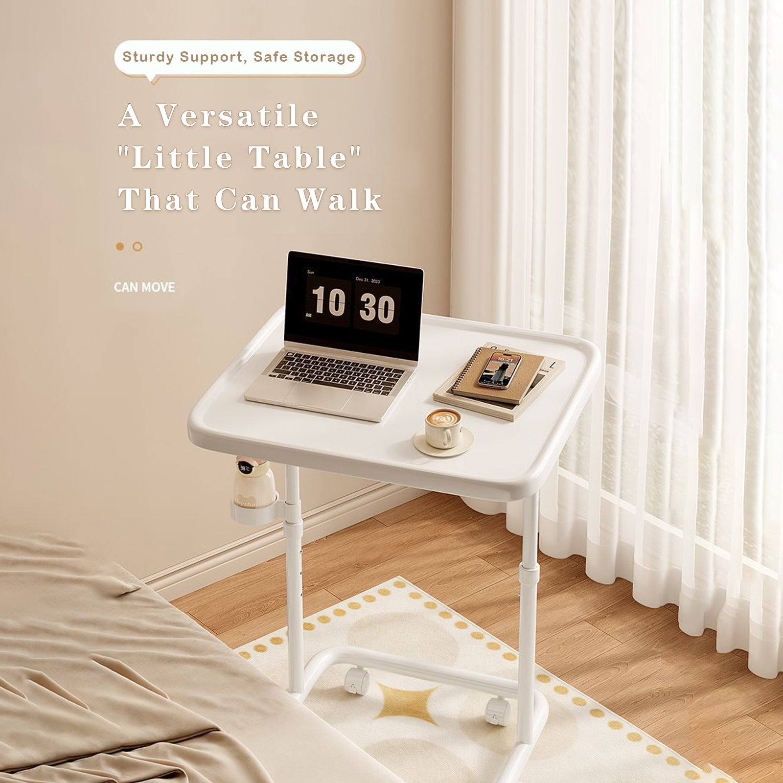 Laptop Desk Foldable Computer Table Liftable Study Home Bedroom Storage Table