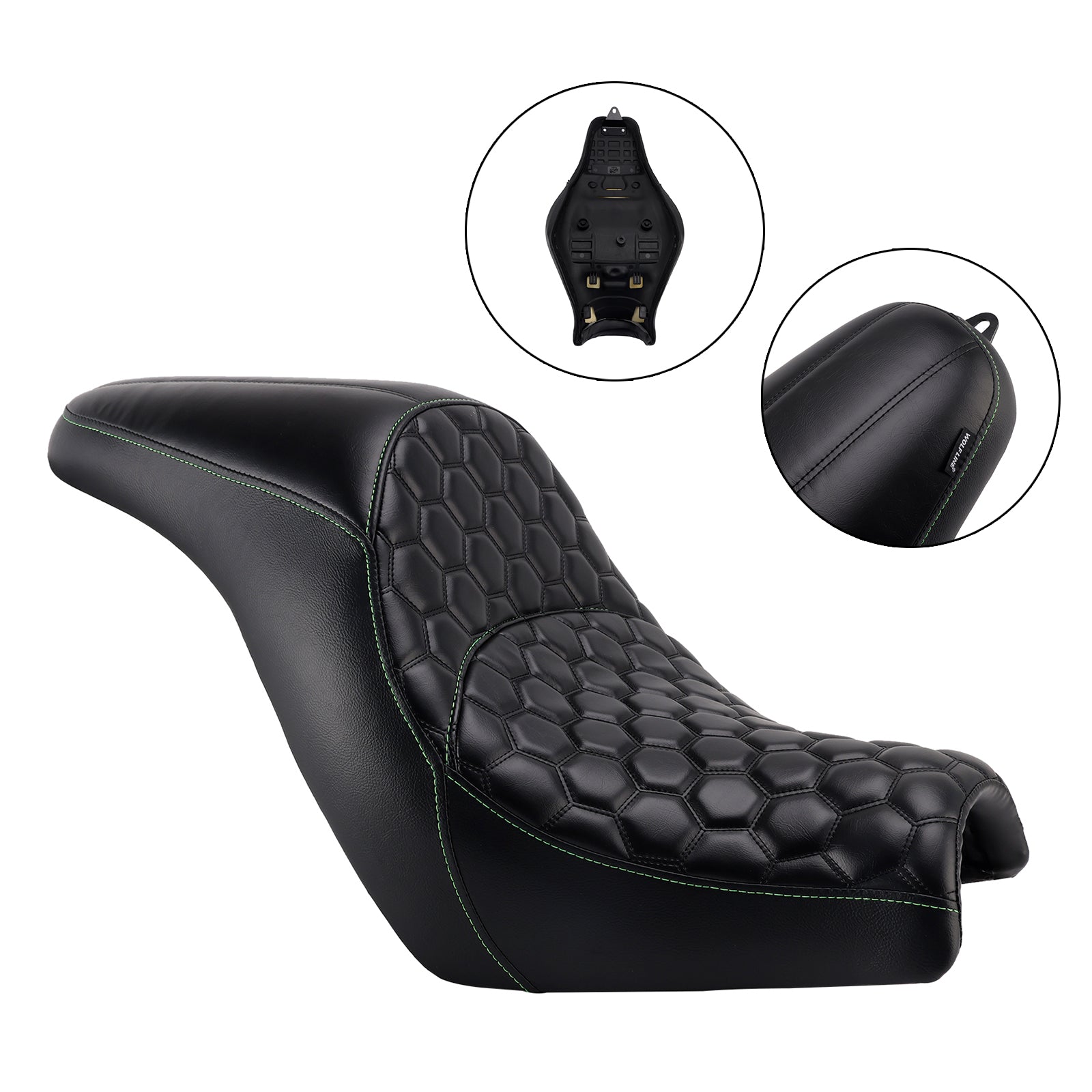 Front Raider Seat Driver Cushion Pu Fit Green For Kawasaki Vulcan S En650 15-25