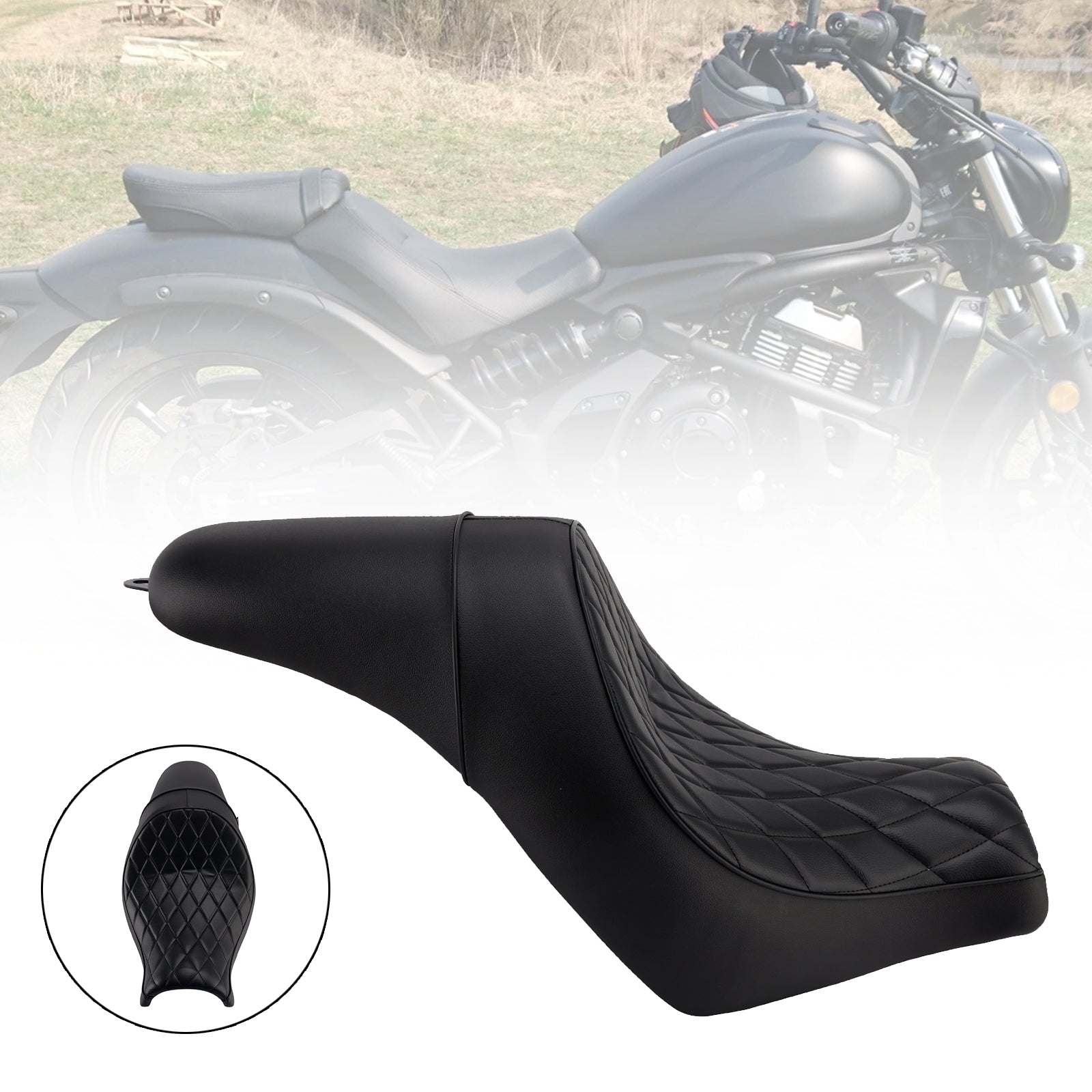 Front Raider Seat Driver Cushion Pu Fit Black For Kawasaki Vulcan S En650 15-25
