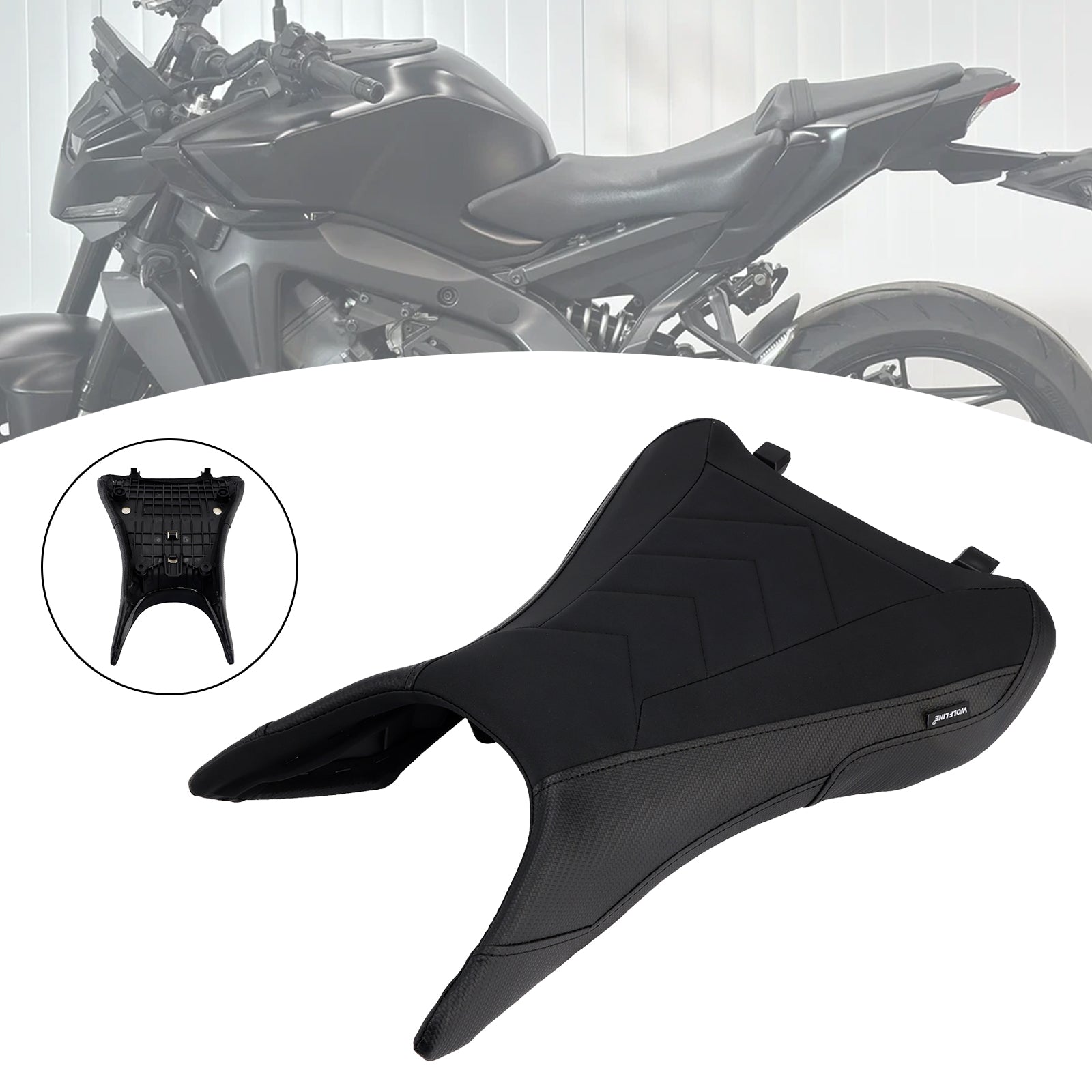 Front Raider Seat Driver Cushion Pu Fit Black For Yamaha Mt-09 Mt09 2024-2026