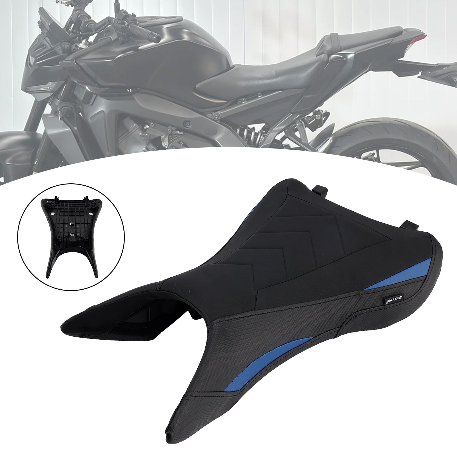 Front Raider Seat Driver Cushion Pu Fit Blue2 For Yamaha Mt-09 Mt09 2024-2026