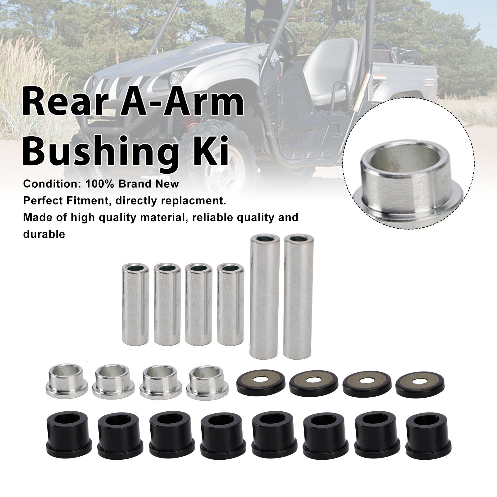 Rear A-Arm Bushing Kit 50-1034 For Yamaha 450 700 Grizzly Kodiak Rhino