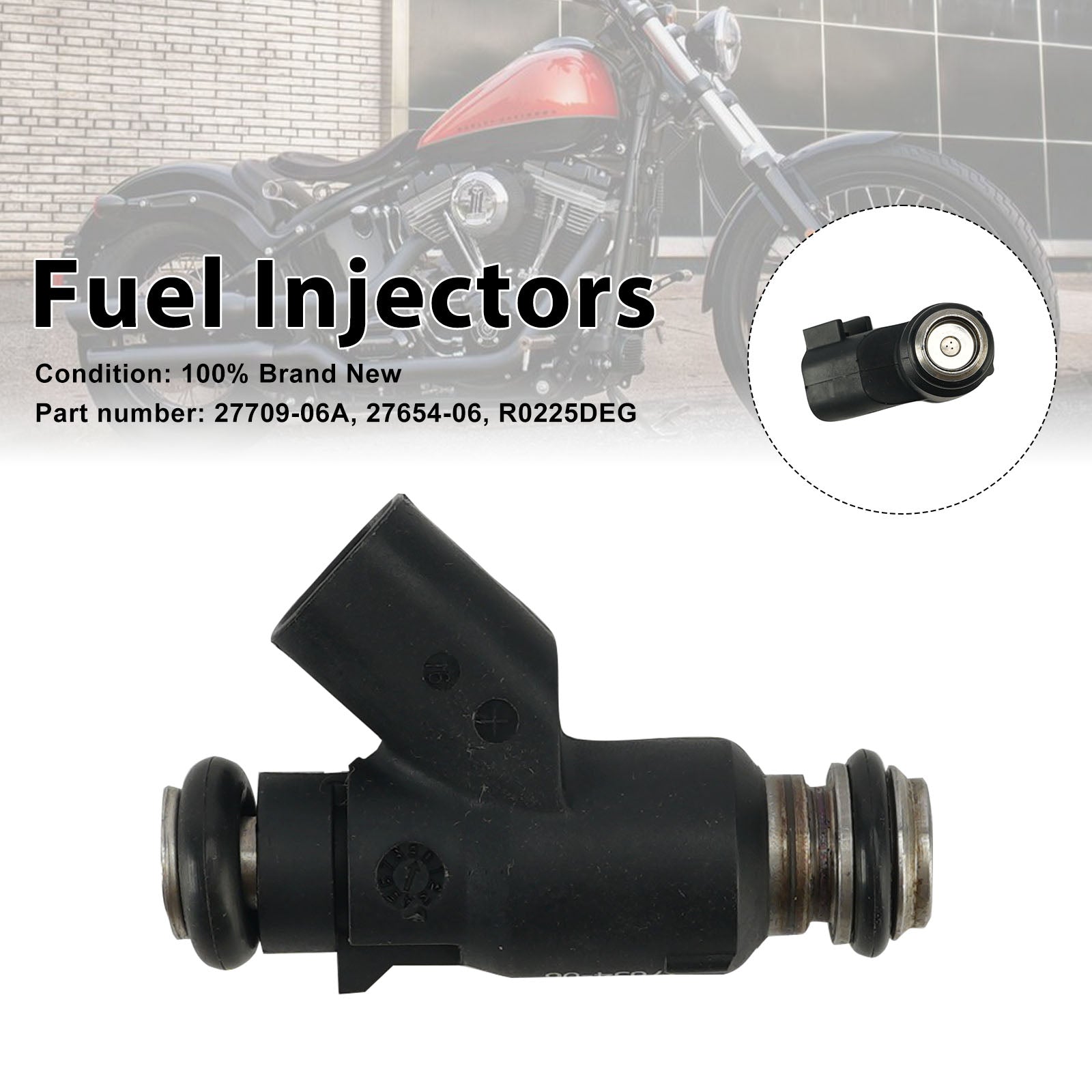 27654-06 Fuel Injectors 27709-06A Fits For Dyna Cross Bones 25 Degree