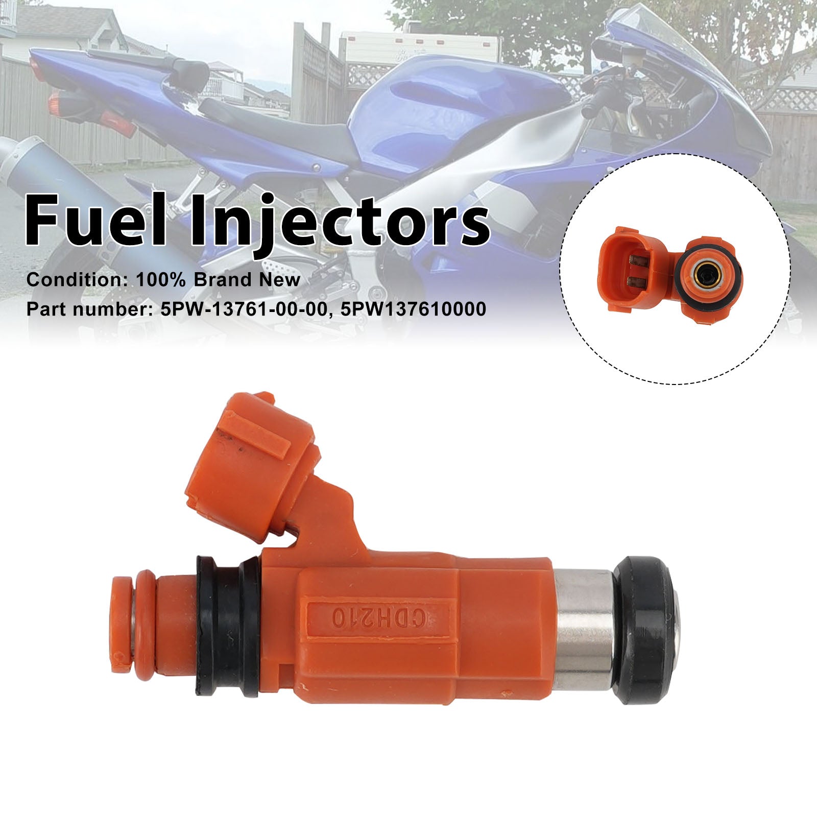 Fuel Injectors 5PW-13761-00-00 For Yamaha YZF R1 YZF-R1 2002-2003