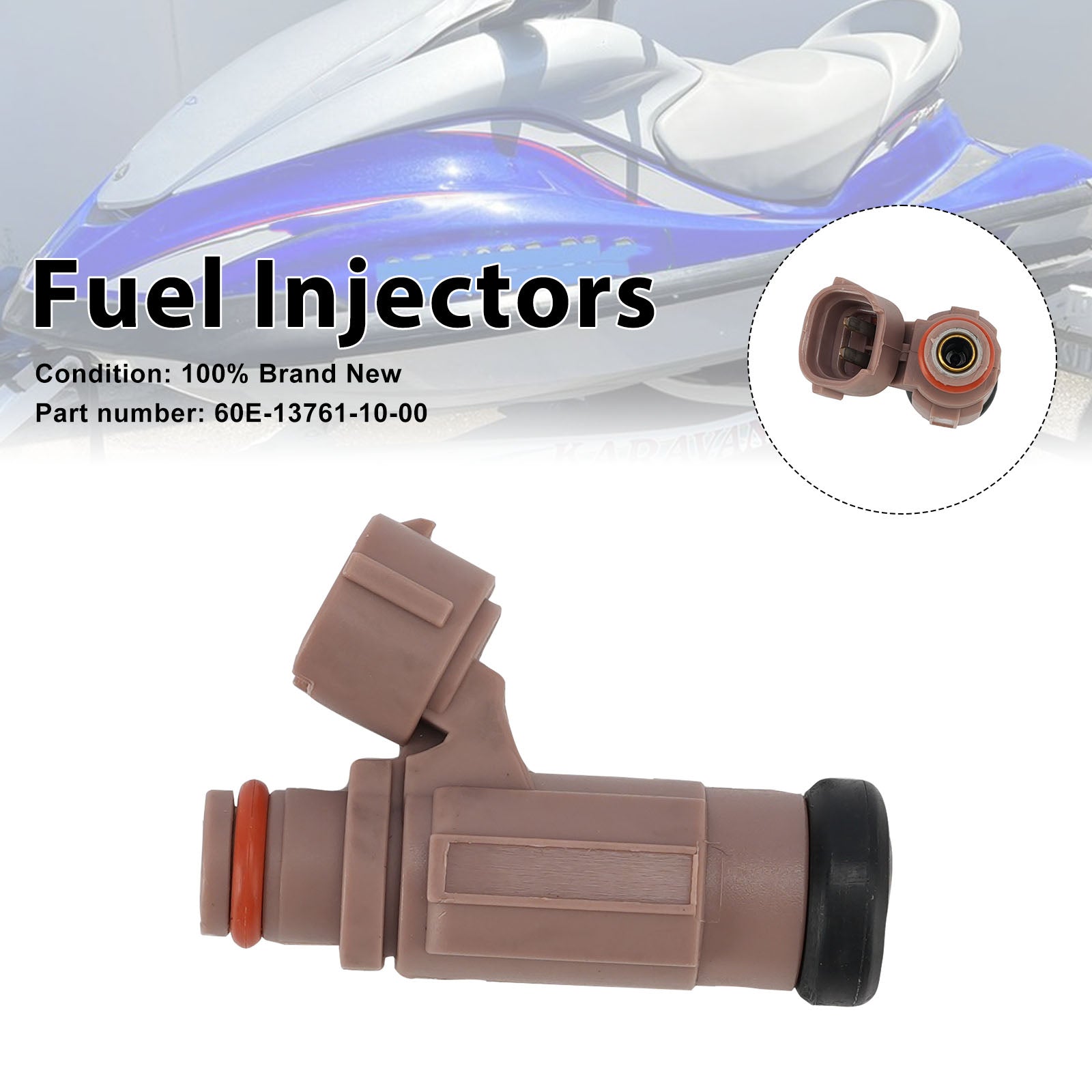Fuel Injectors 60E-13761-10-00 For Yamaha WaveRunner 1100 Deluxe FX VX