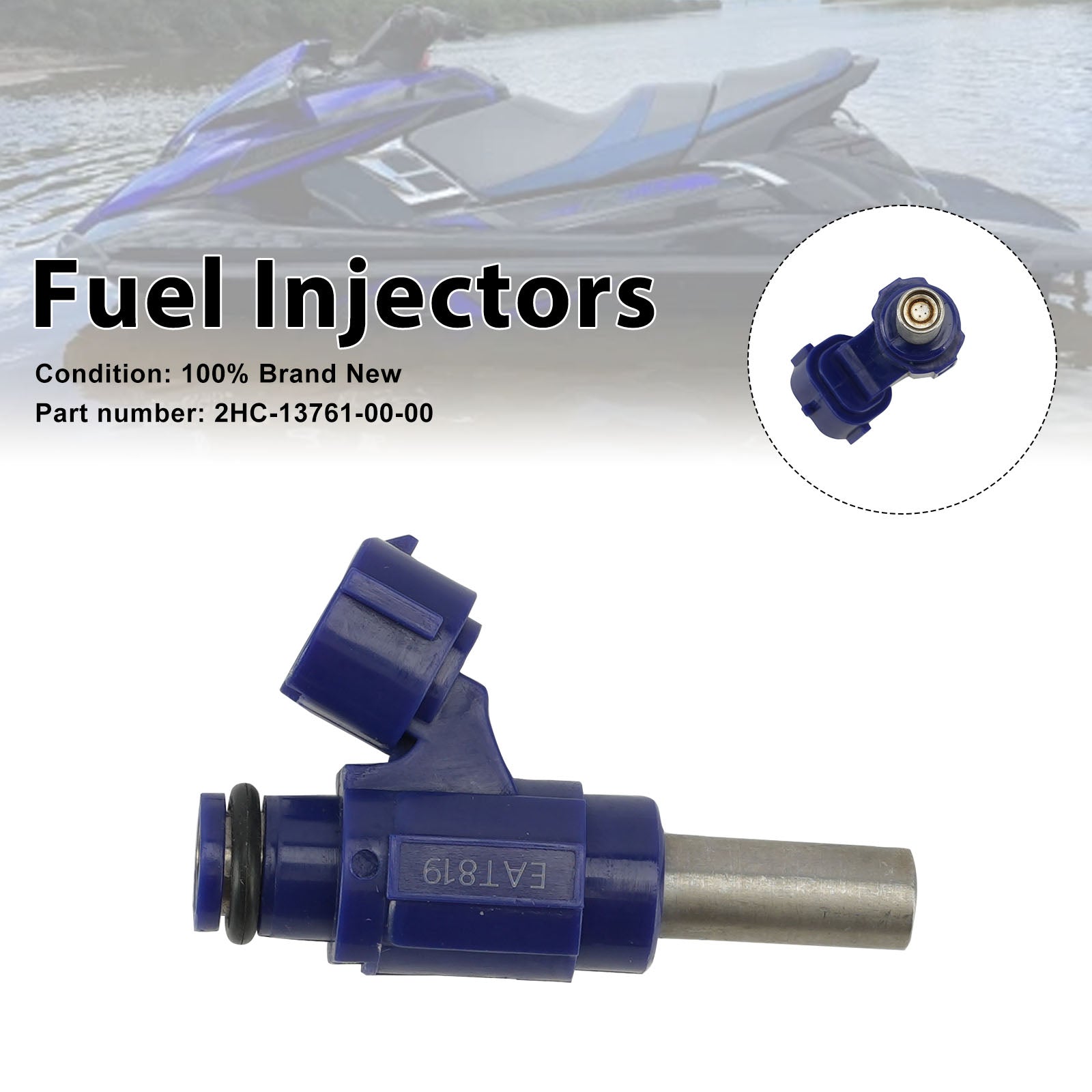 Fuel Injectors 2HC-13761-00-00 For Yamaha WaveRunner 2018-2023 VX EX