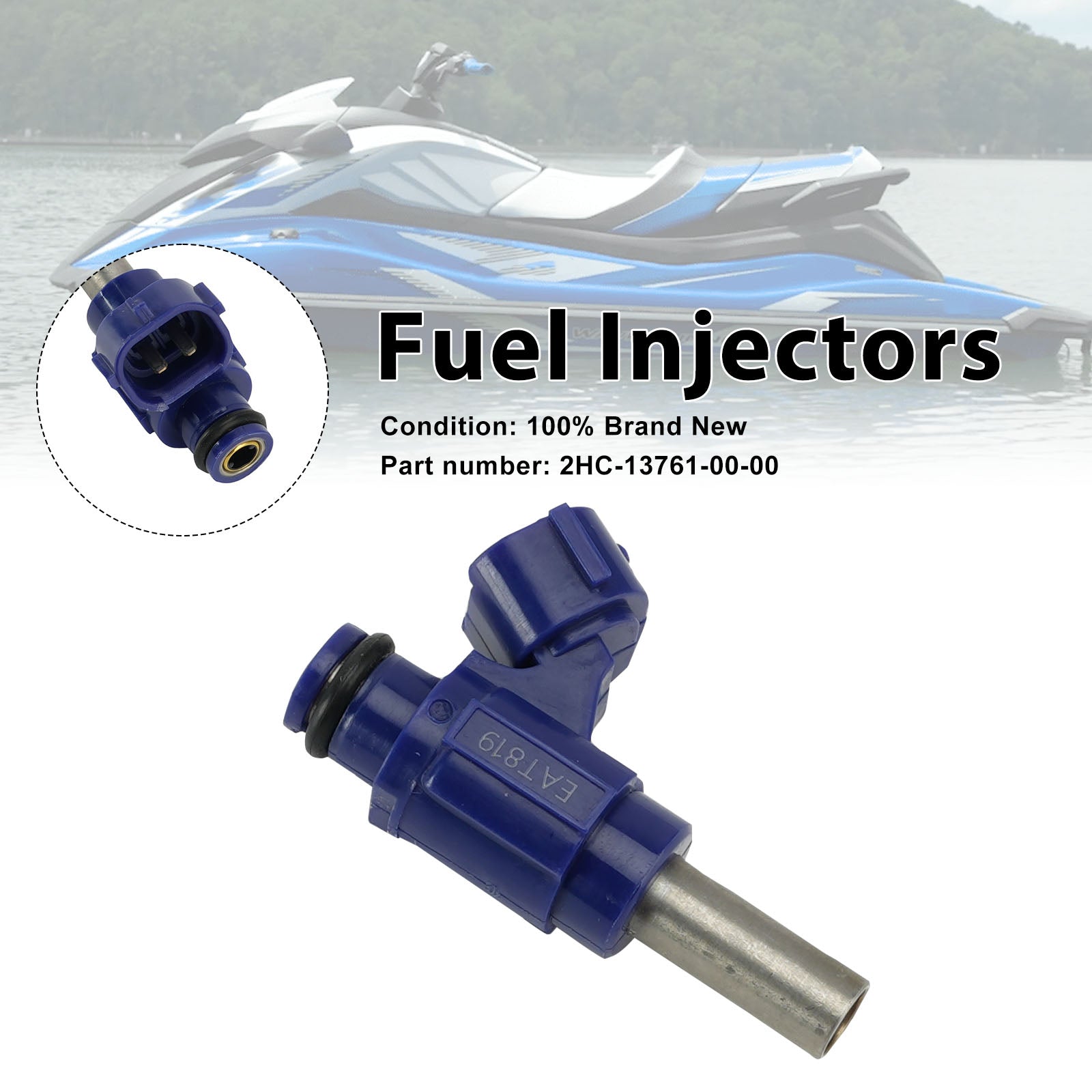 Fuel Injectors 2HC-13761-00-00 For Yamaha WaveRunner 2018-2023 VX EX