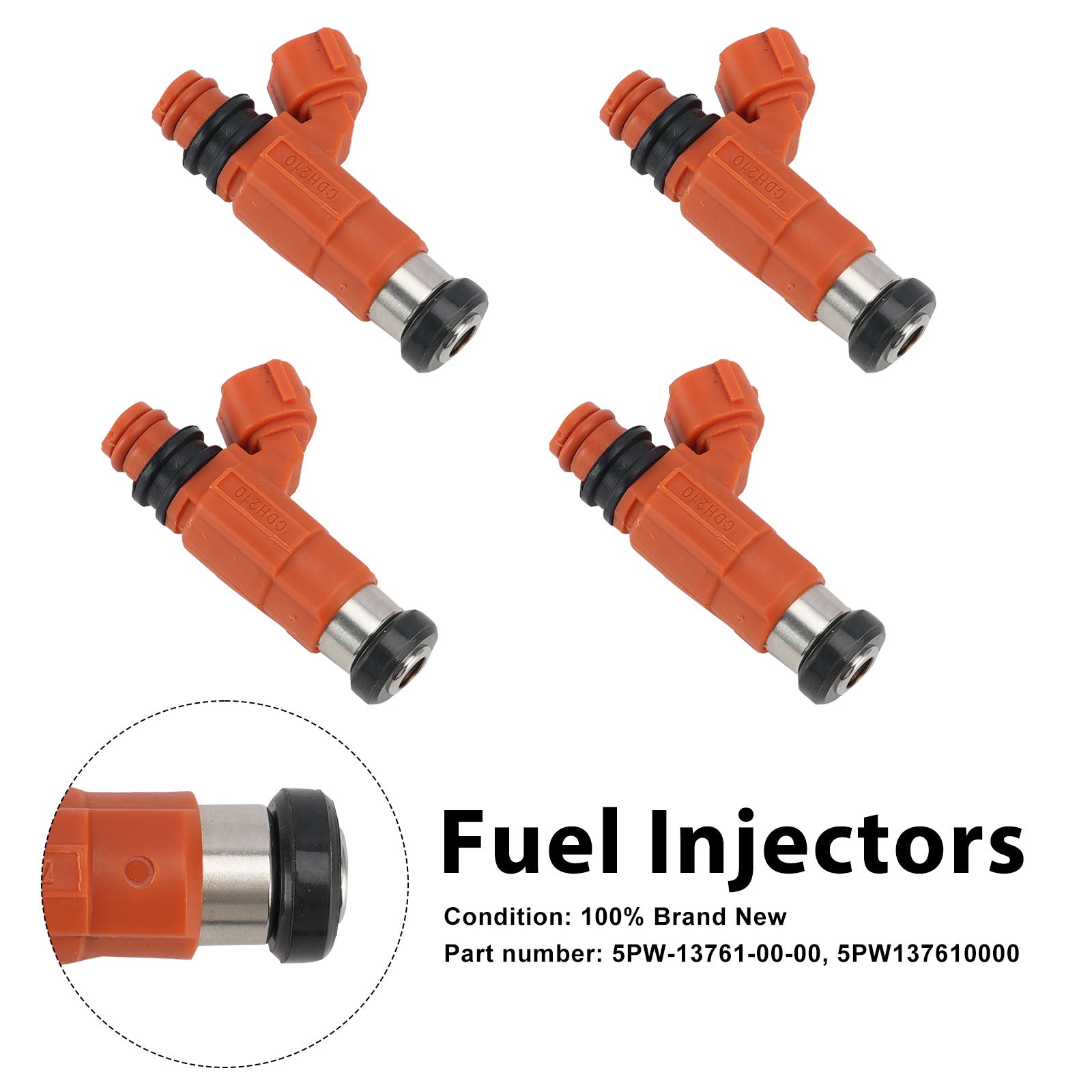 4PC Fuel Injectors 5PW-13761-00-00 For Yamaha YZF R1 YZF-R1 2002-2003