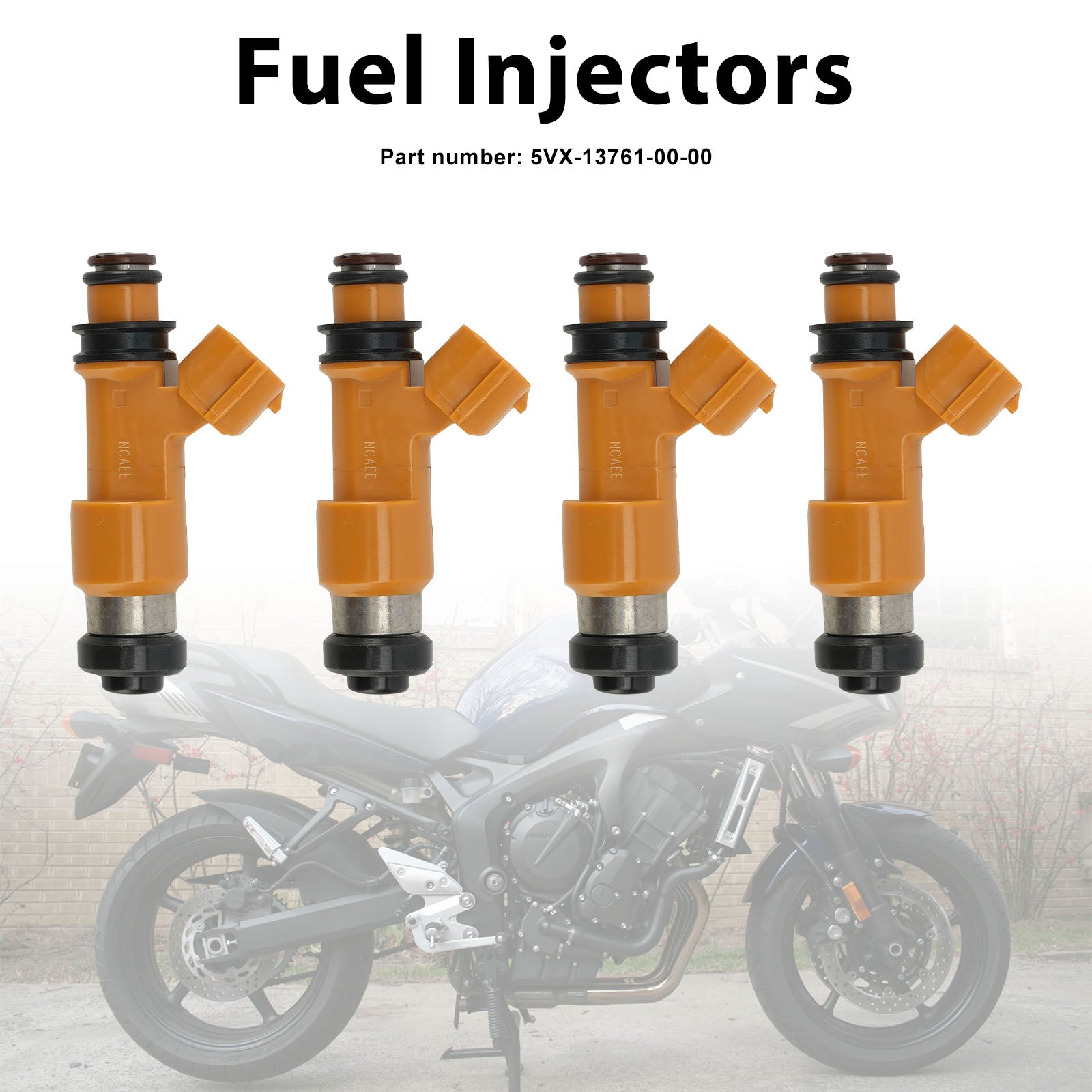 4PC Fuel Injectors 5VX-13761-00-00 For Yamaha FZ6 04-09 FZ6R 09-17