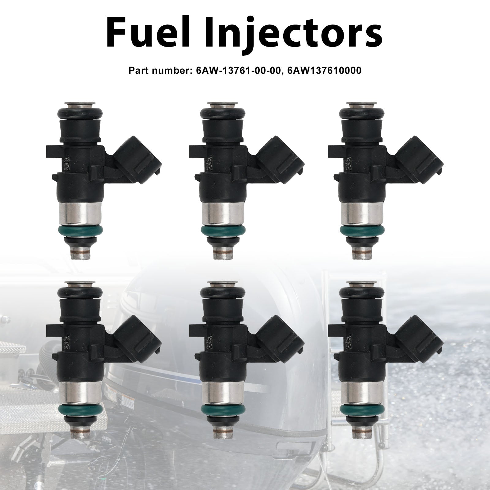 6PC Fuel Injectors 6AW-13761-00-00 For Yamaha Outboard 225/250/300/350HP