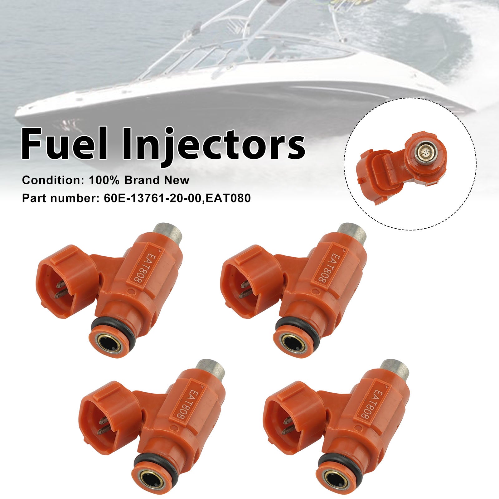 4PC EAT080 Fuel Injectors 60E-13761-20-00 For Yamaha 1100 2012-2015