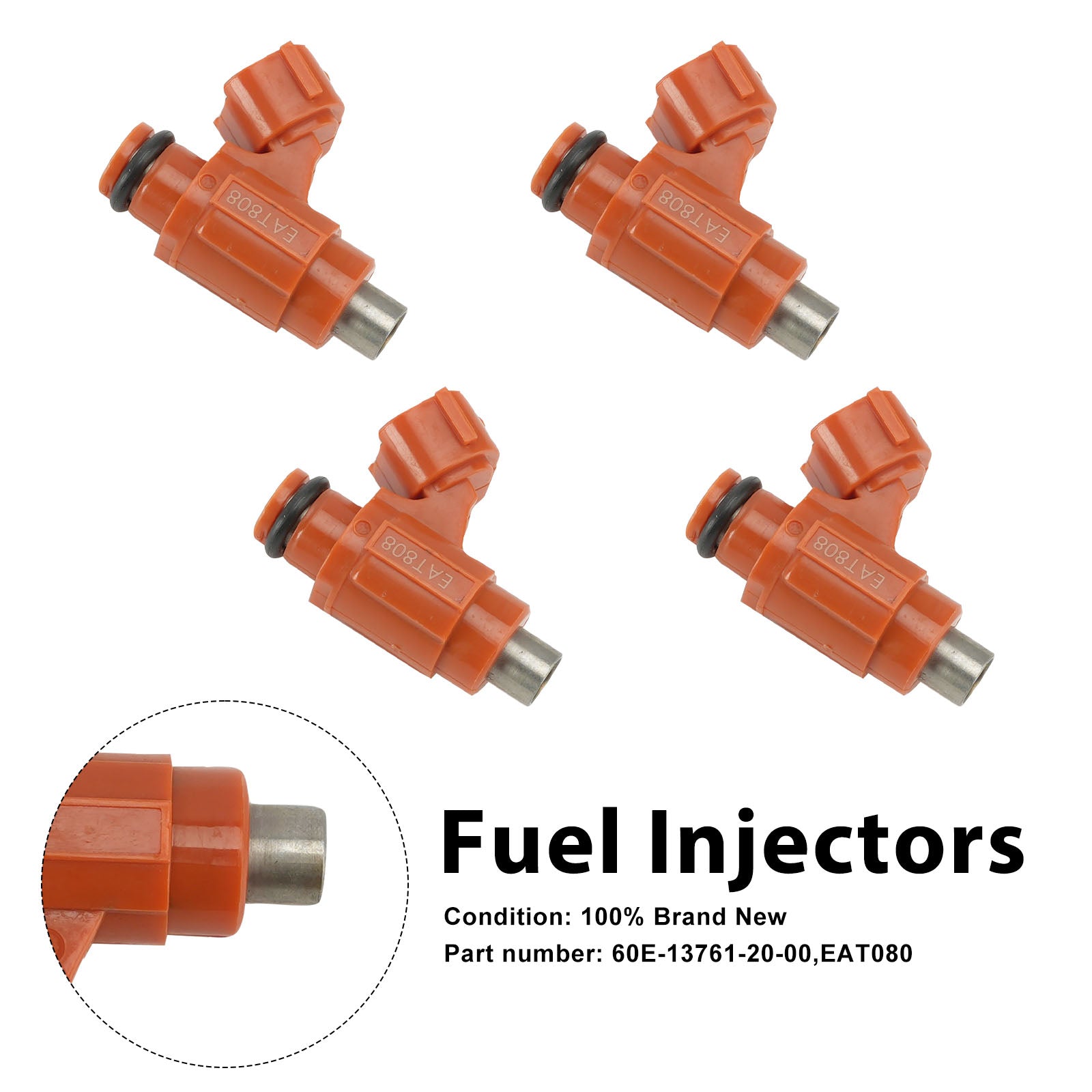 4PC EAT080 Fuel Injectors 60E-13761-20-00 For Yamaha 1100 2012-2015